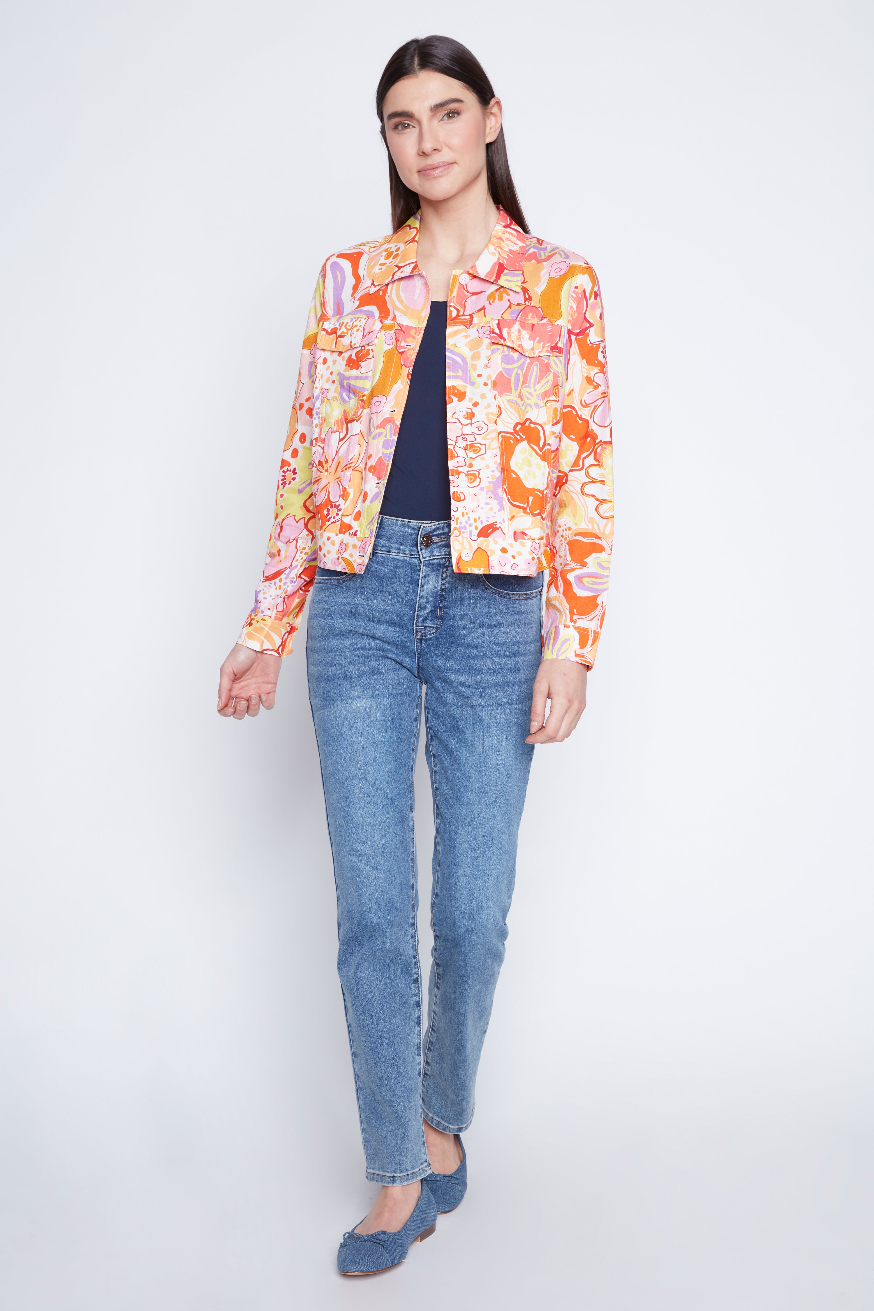 La veste en lin à imprimé floral