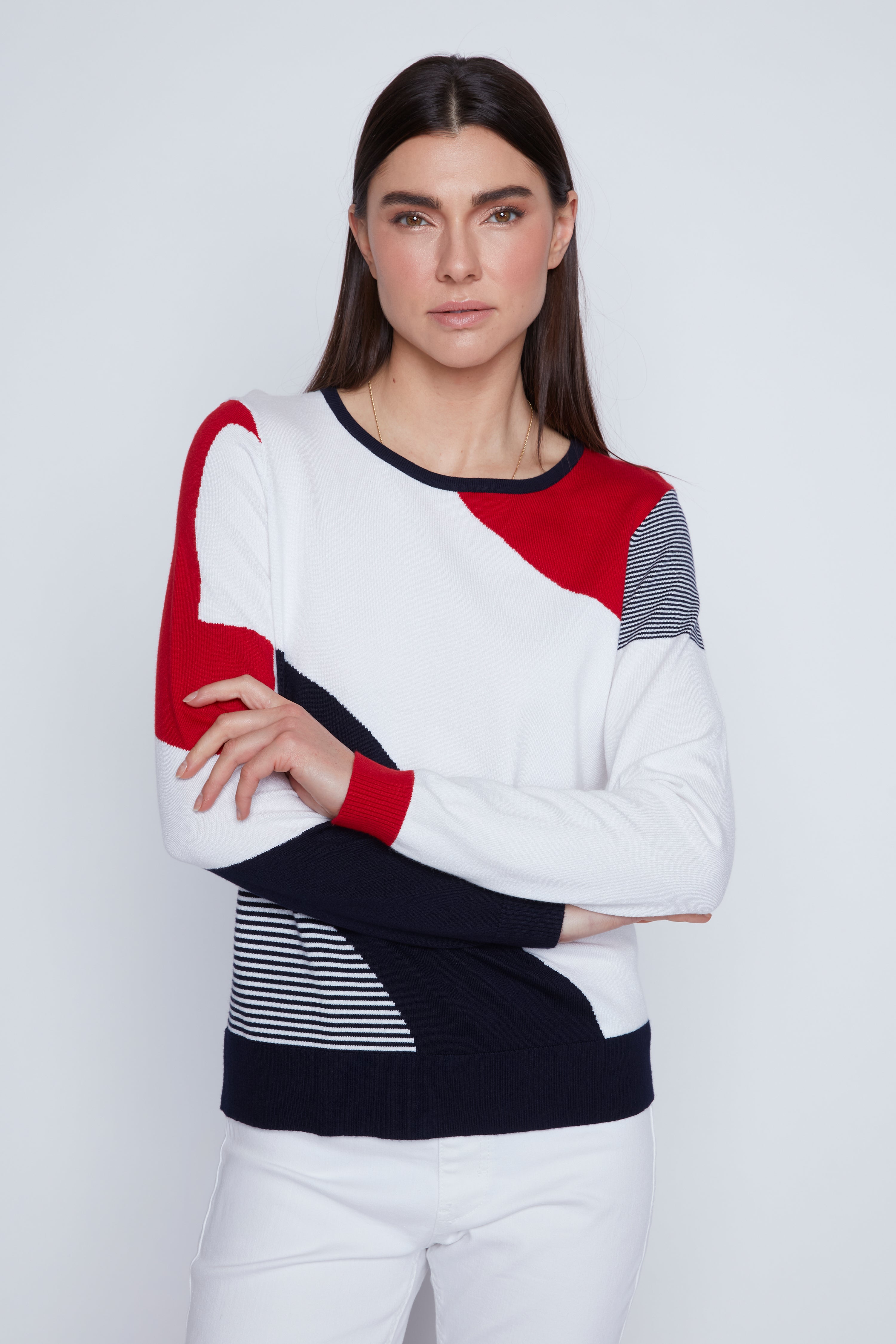 Color block nautical sweater