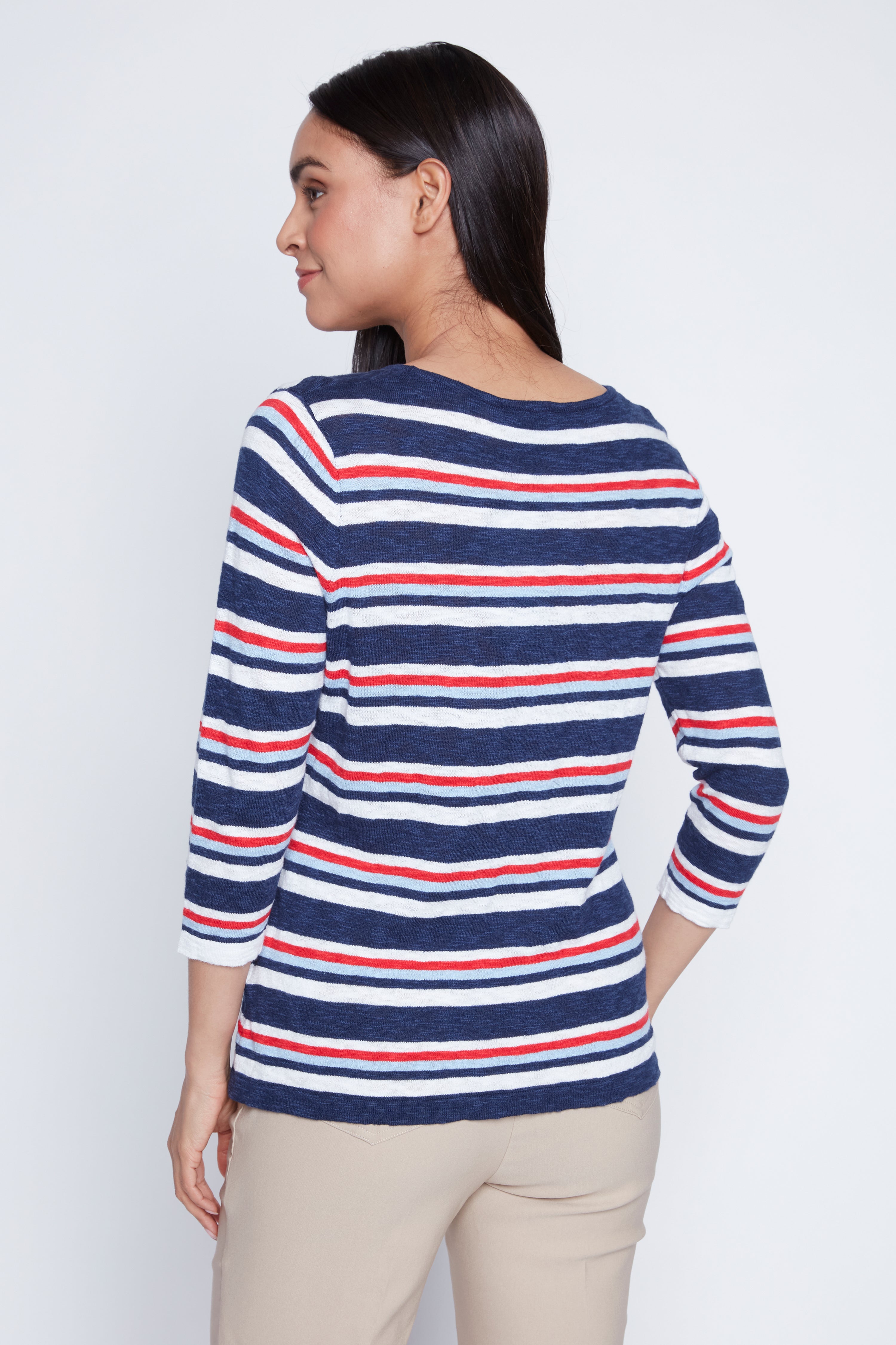 Multi stripe cotton sweater