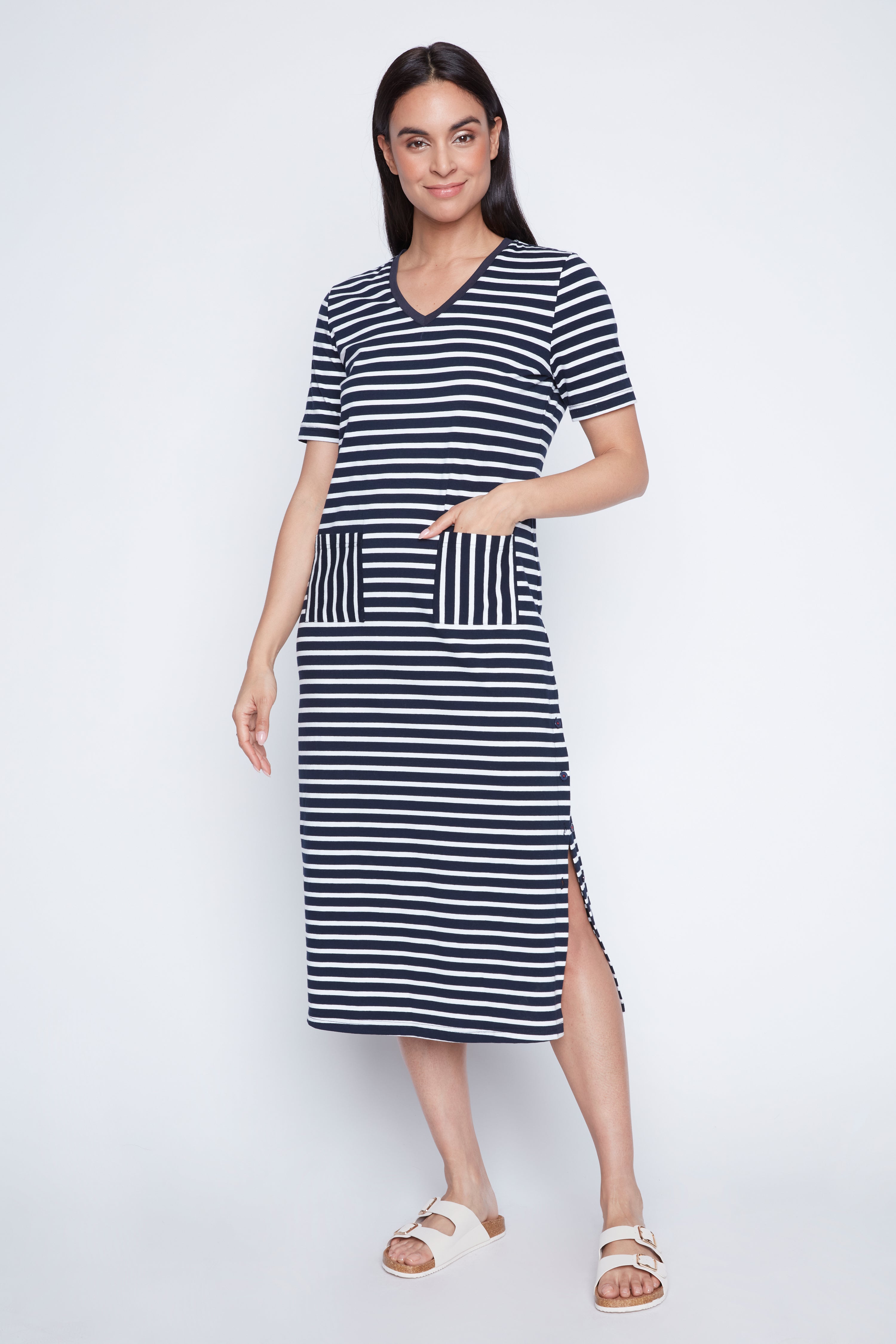 Striped cotton dress