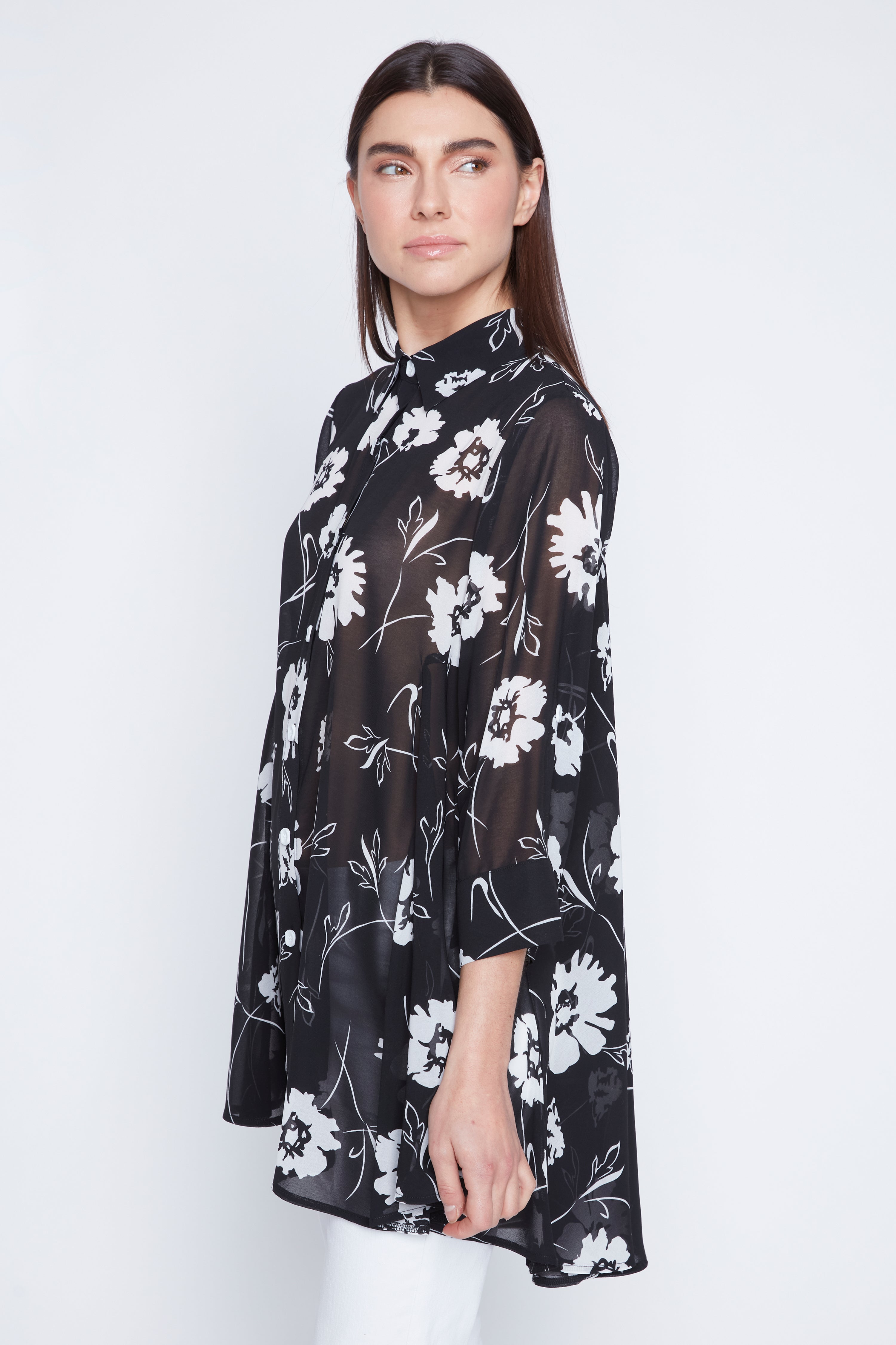 Three way convertible chiffon blouse