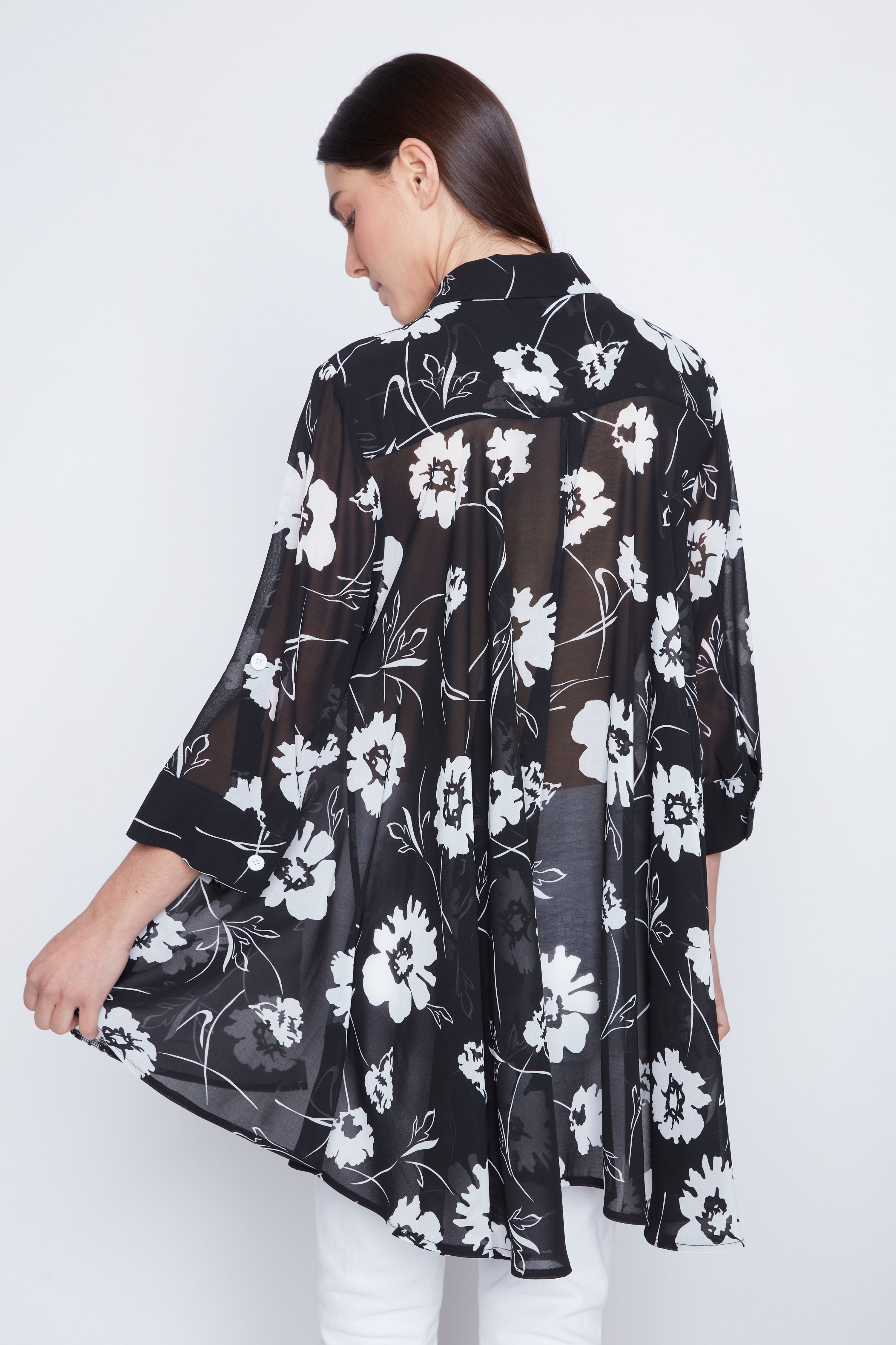 Three way convertible chiffon blouse