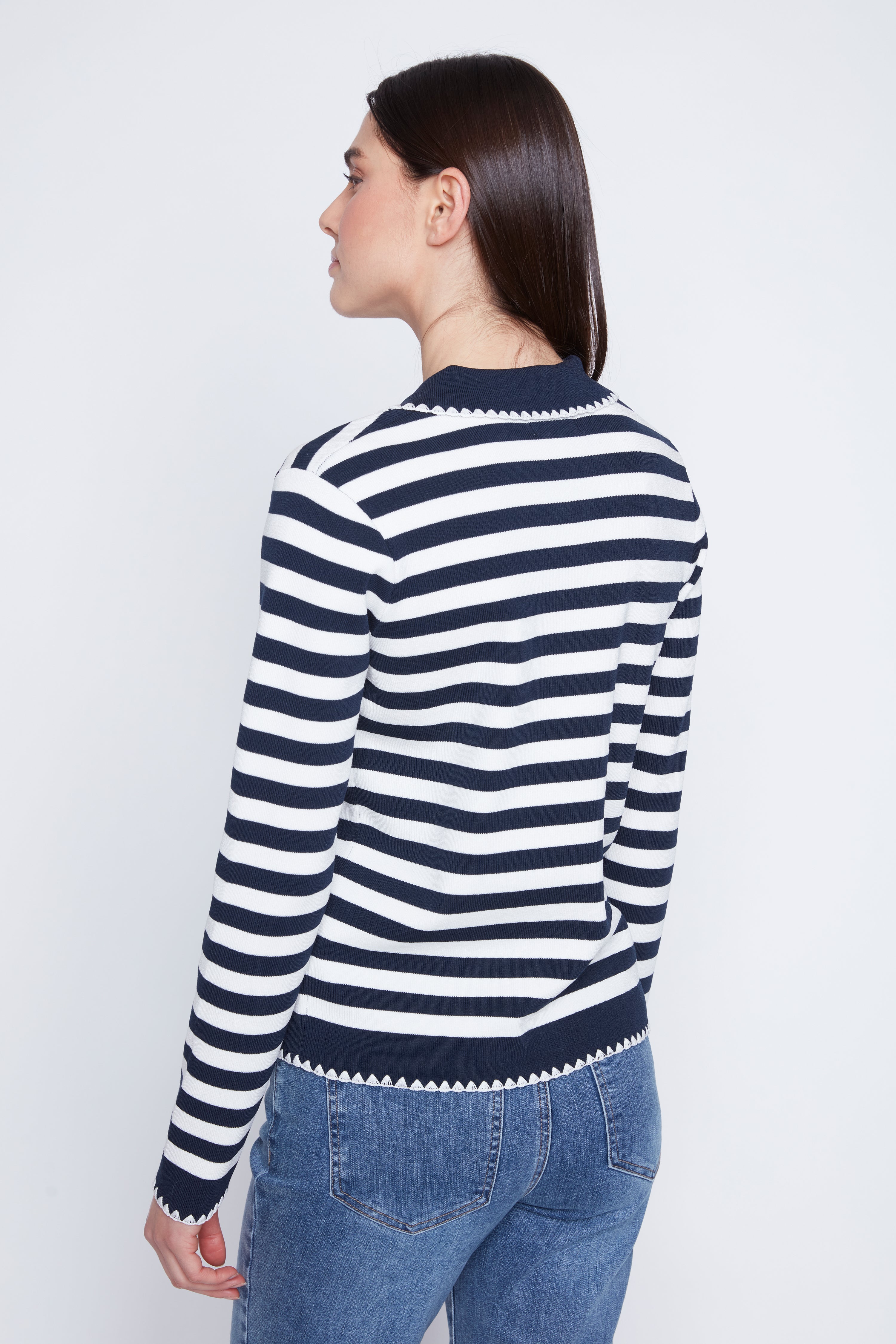 Stripe sweater cardigan