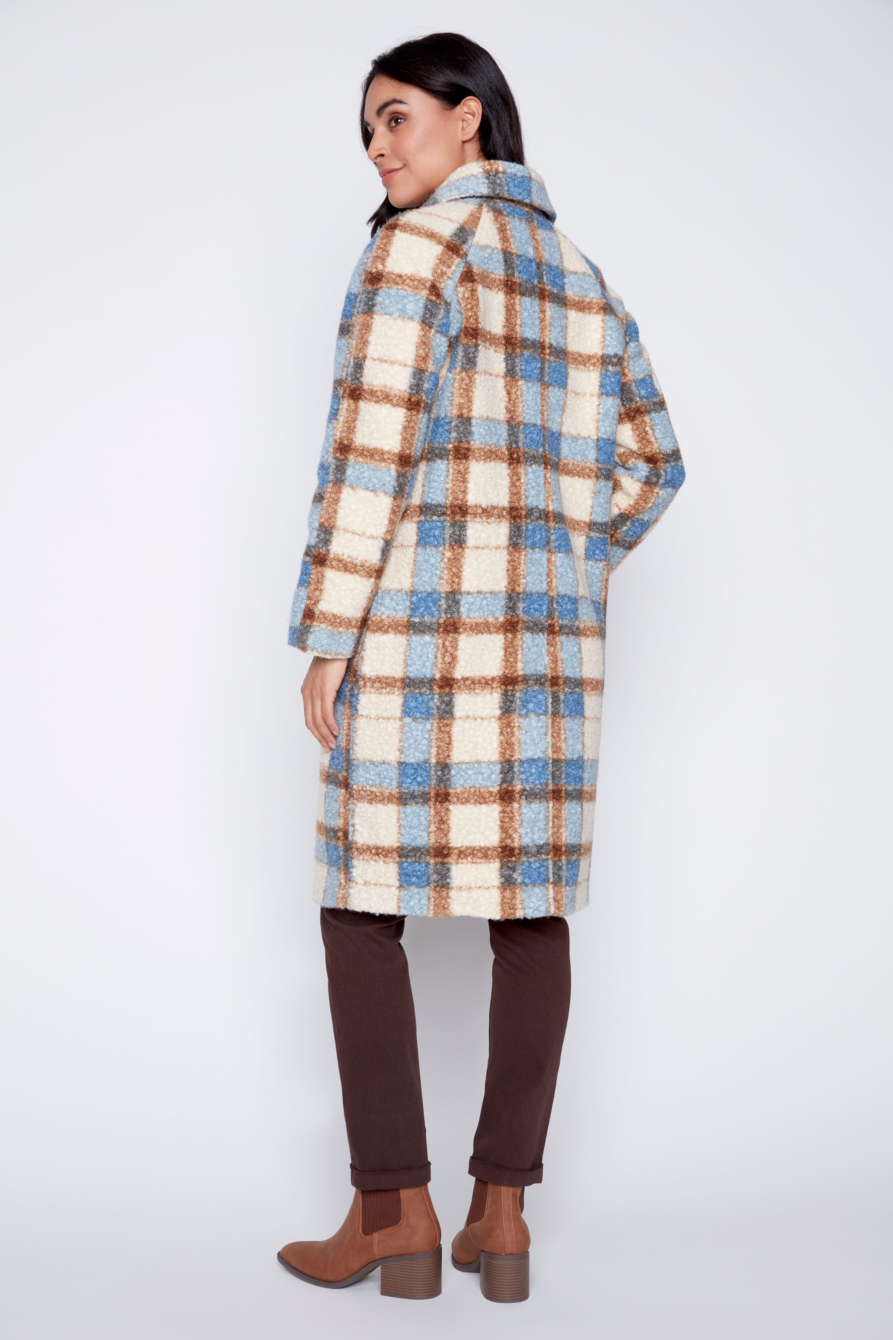 Boucle plaid coat