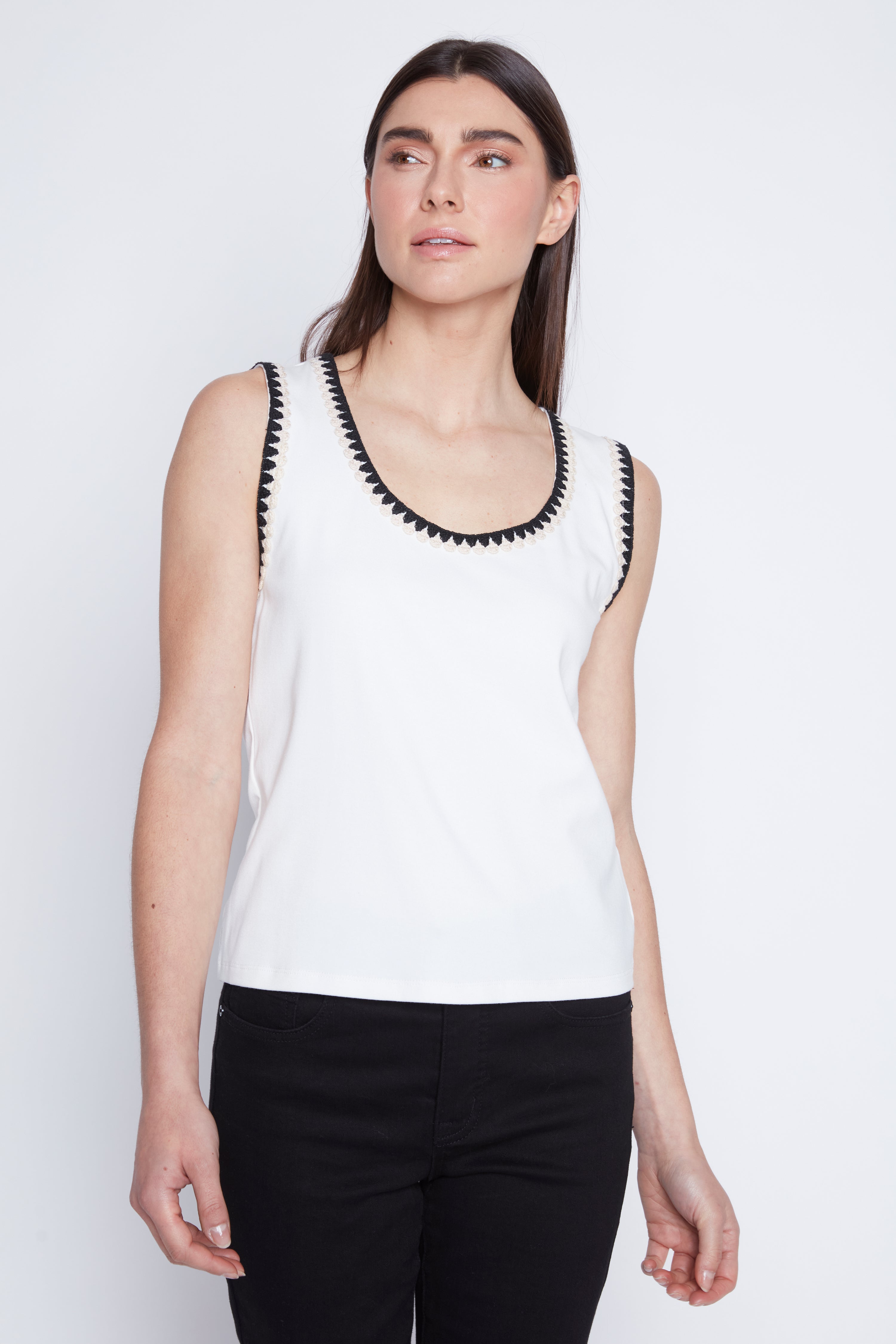 Crochet trim rib top