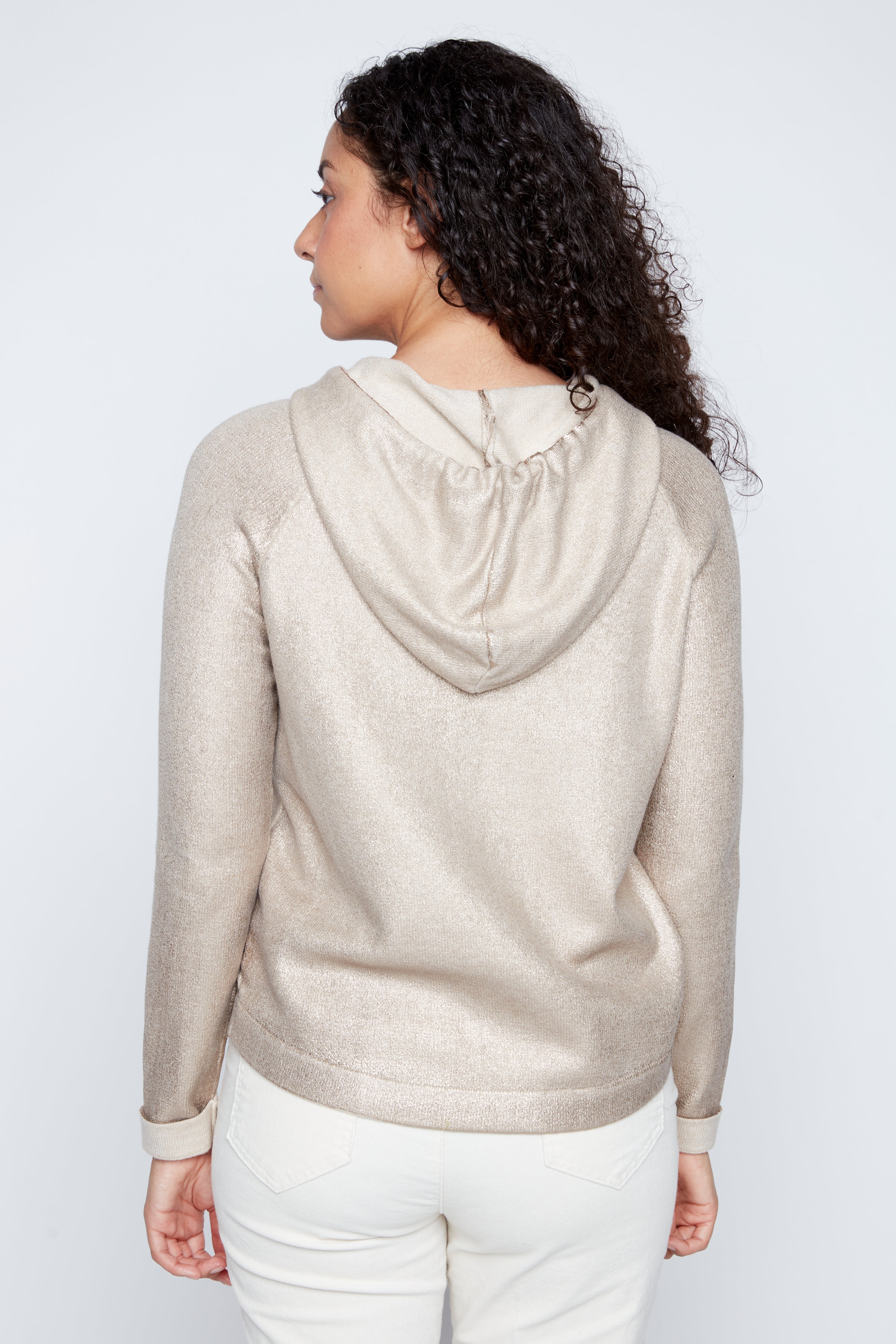 Metallic kangaroo sweater