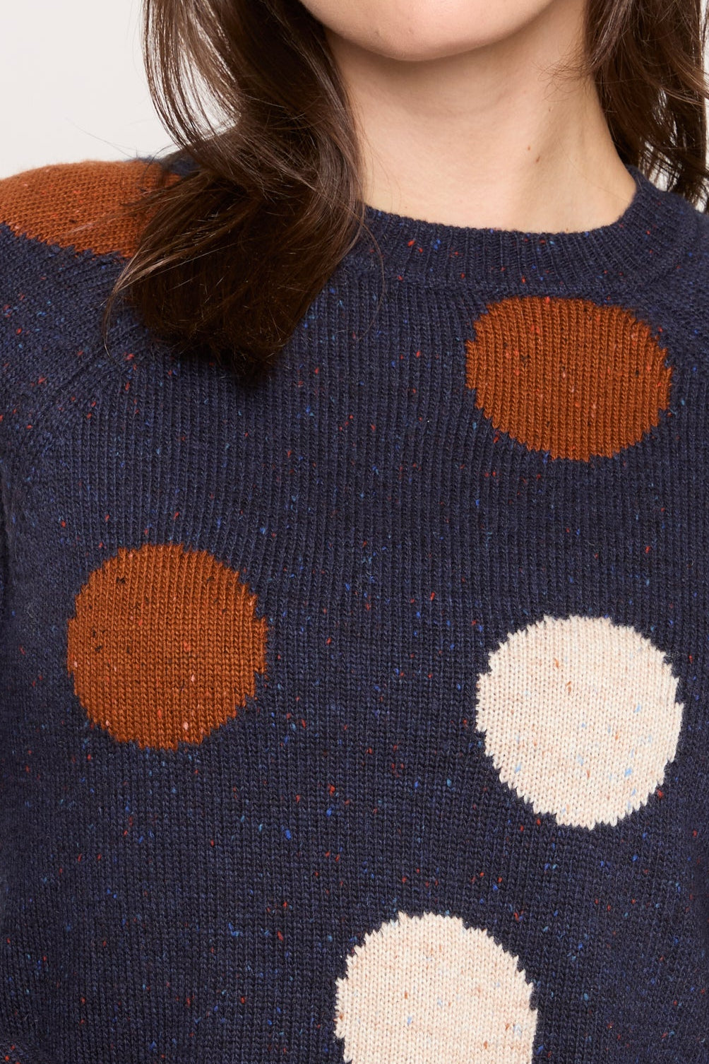 Polka Dot Speckled Knit Sweater