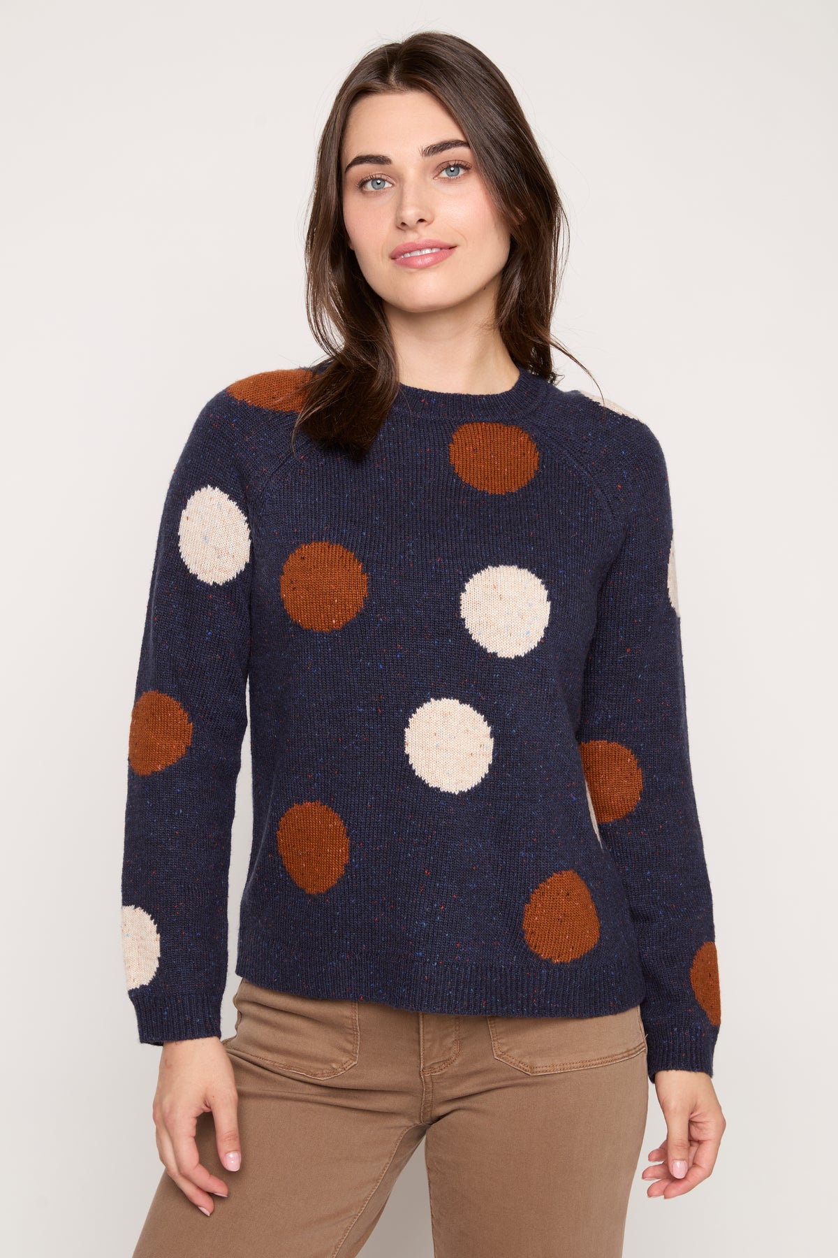 Polka Dot Speckled Knit Sweater