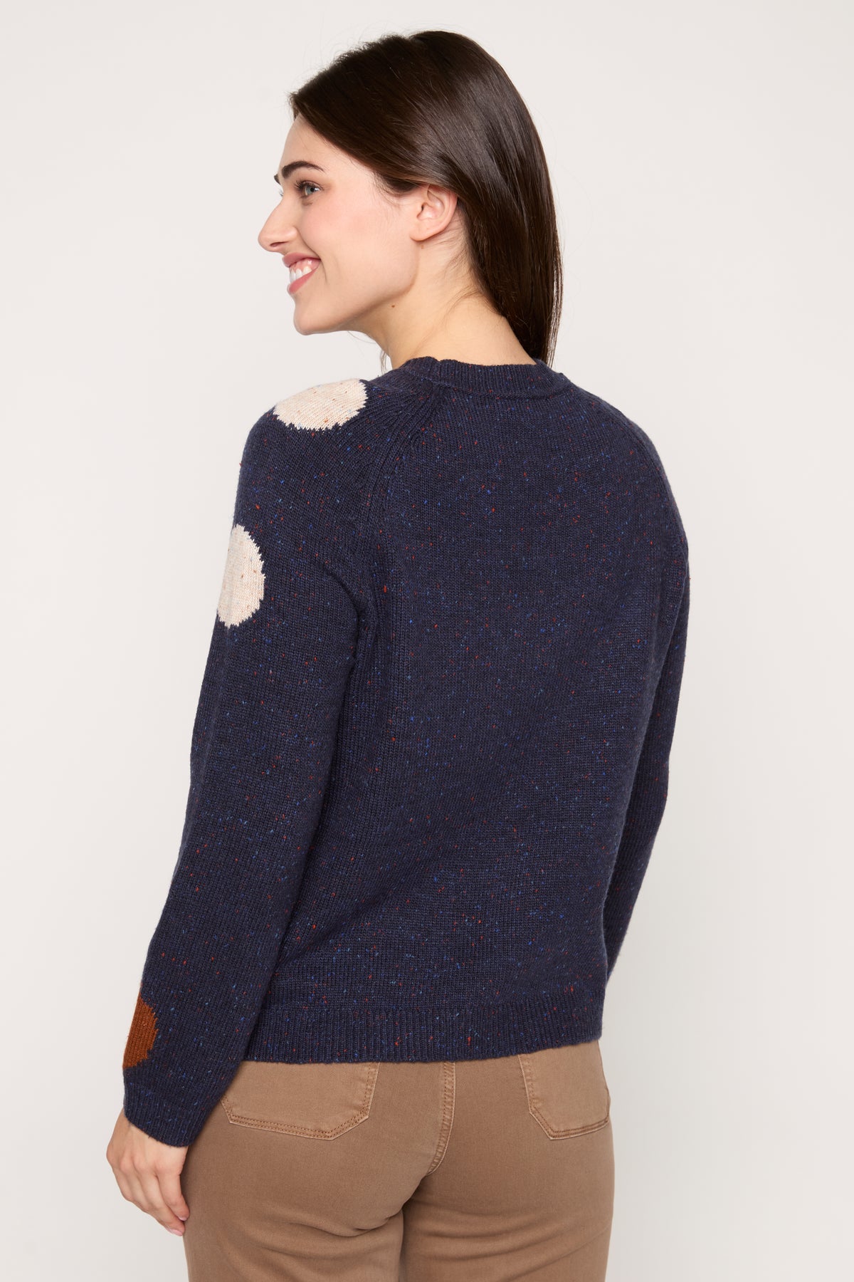 Polka Dot Speckled Knit Sweater