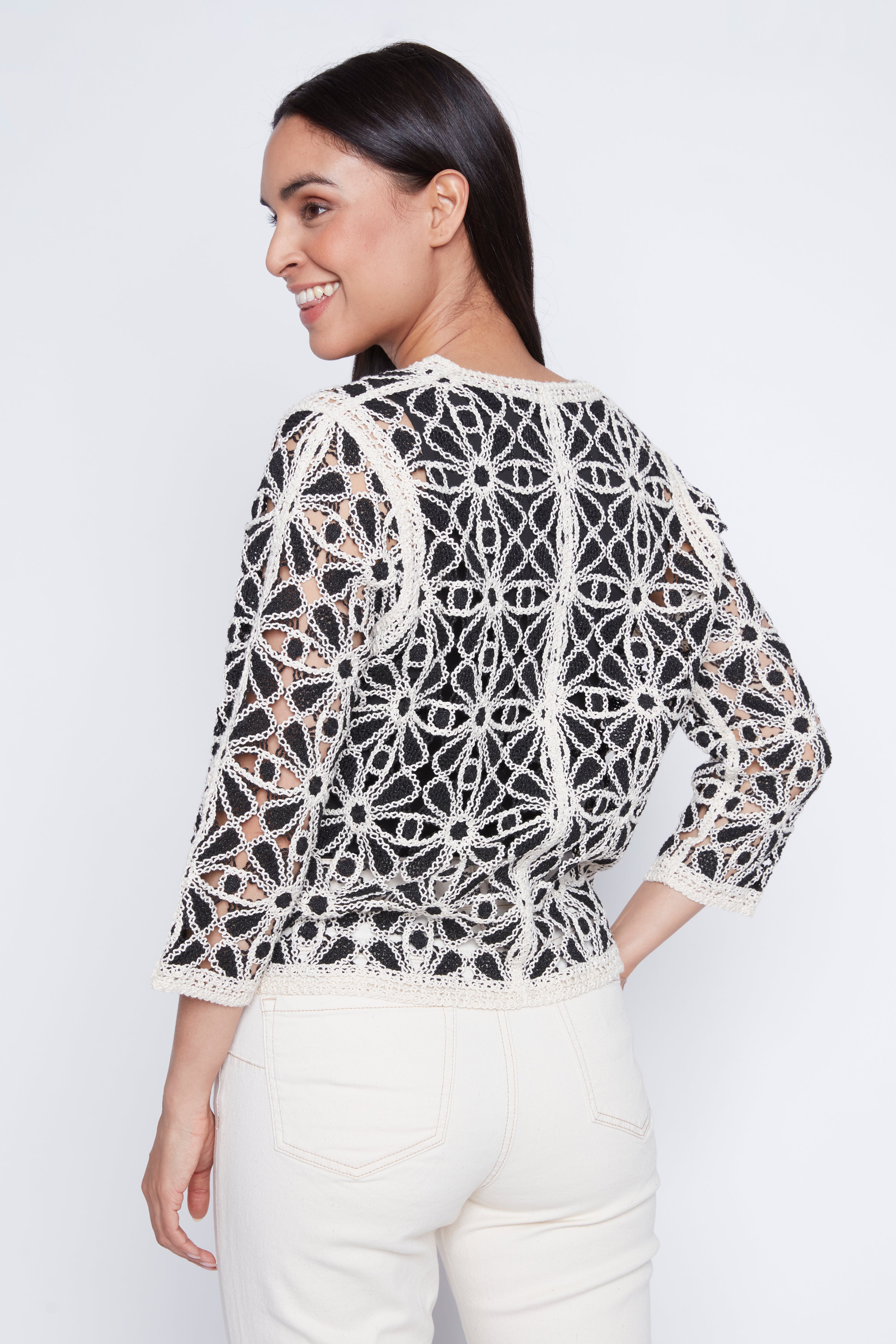 Two tone crochet cardigan