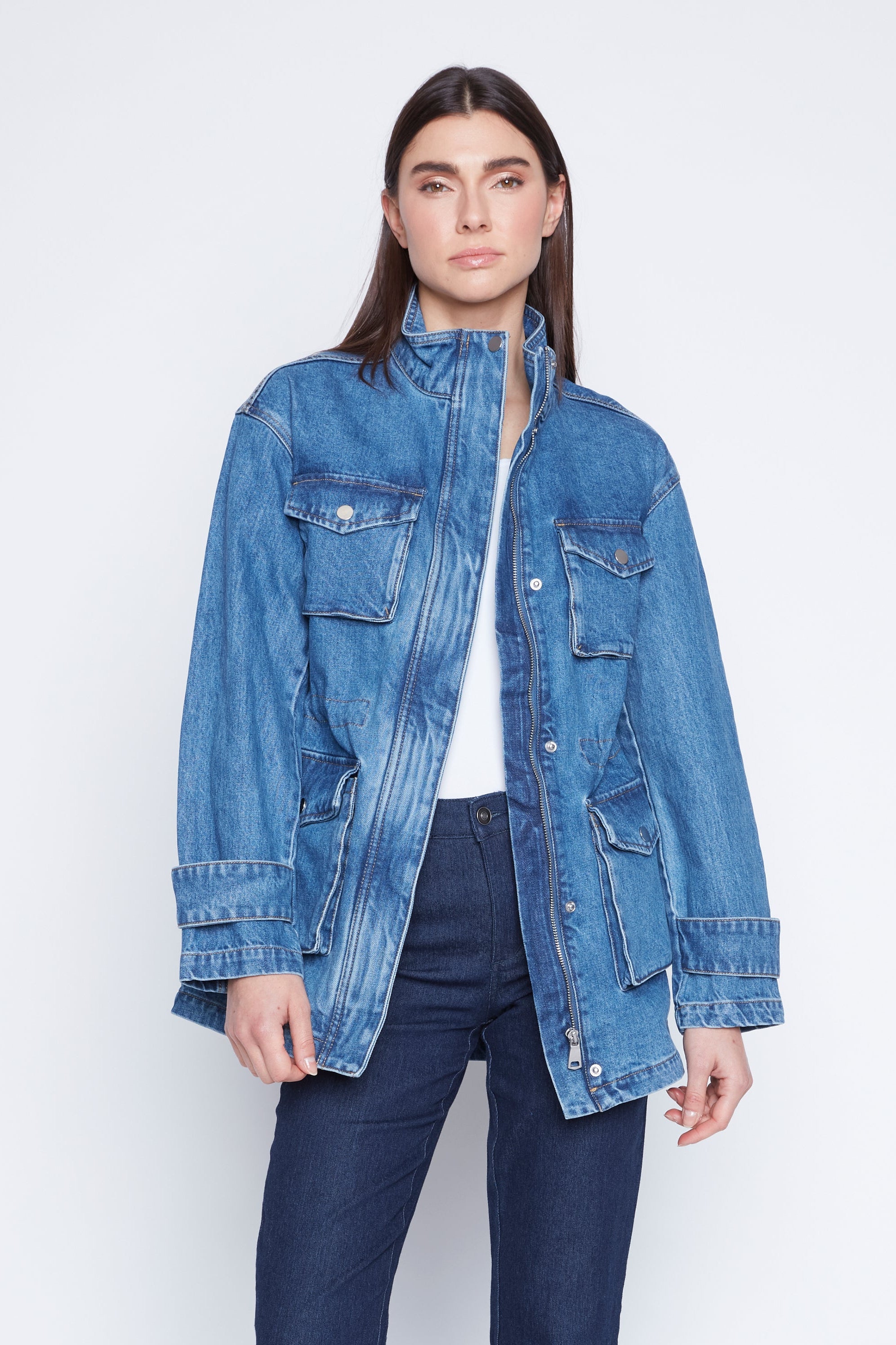 Denim utility jacket