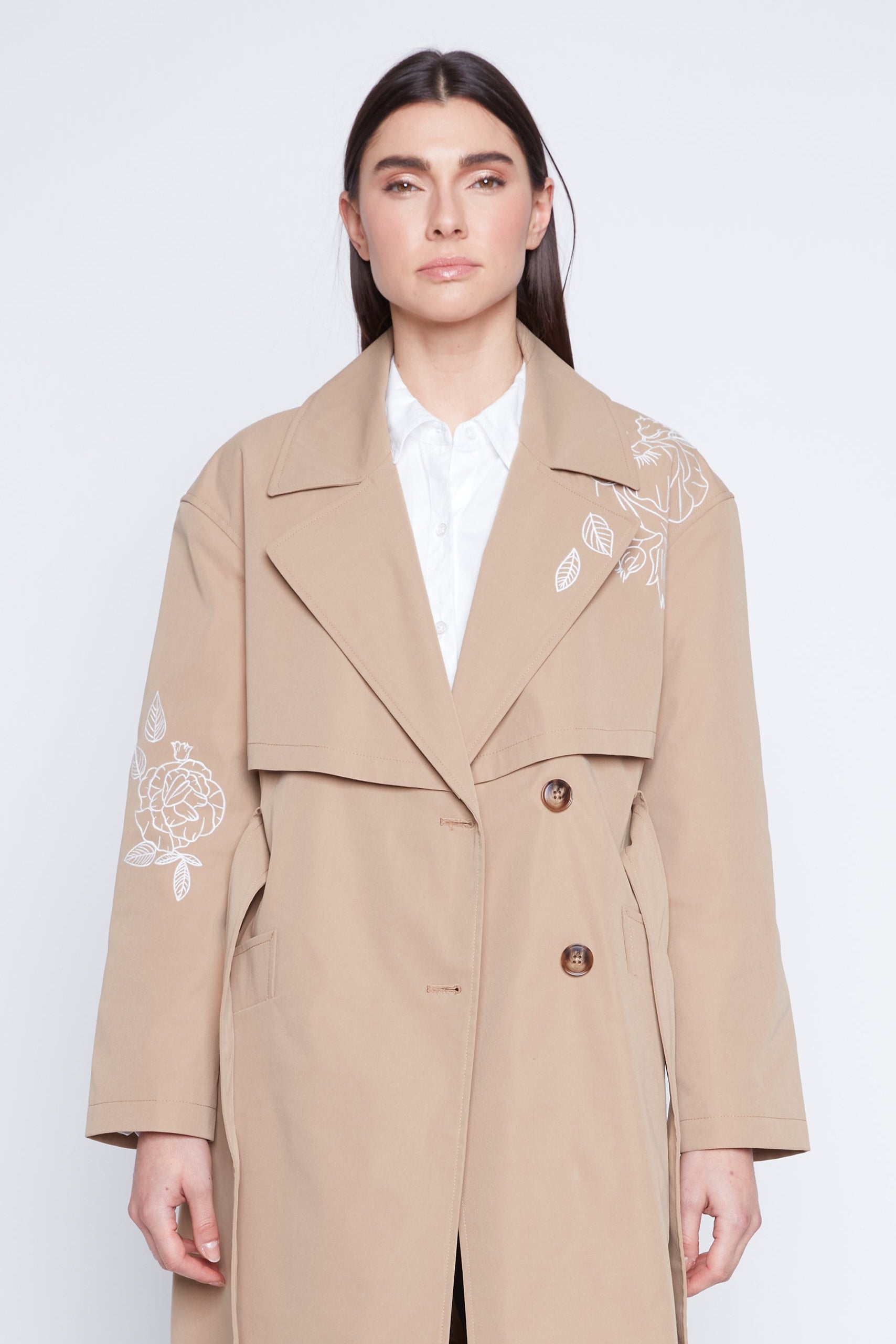 Double breasted trench coat