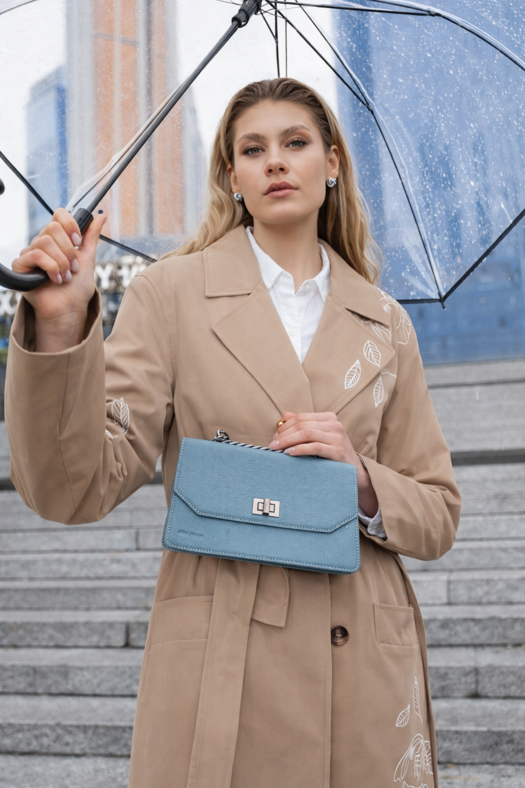 Double breasted trench coat