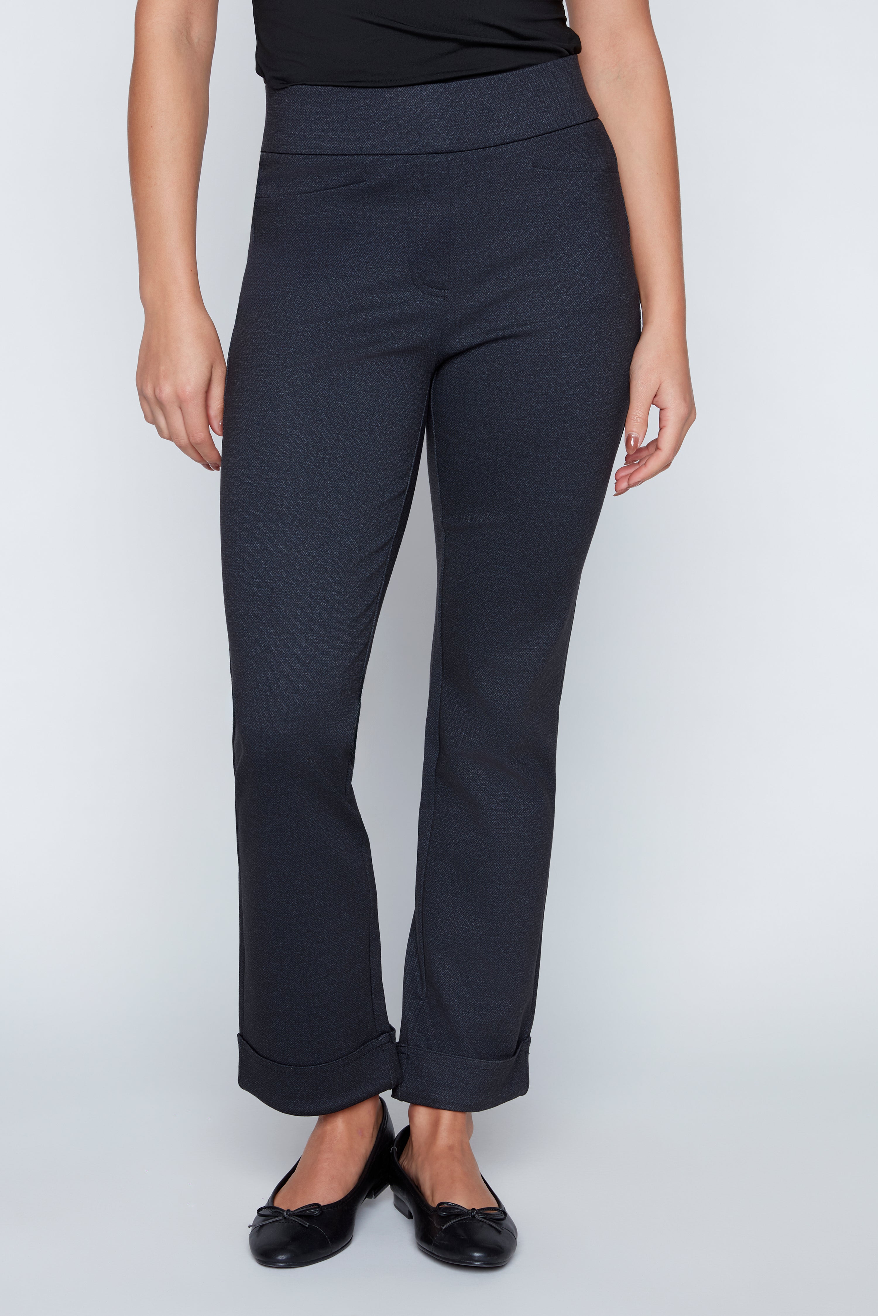 Printed pdr rolled cuff pant