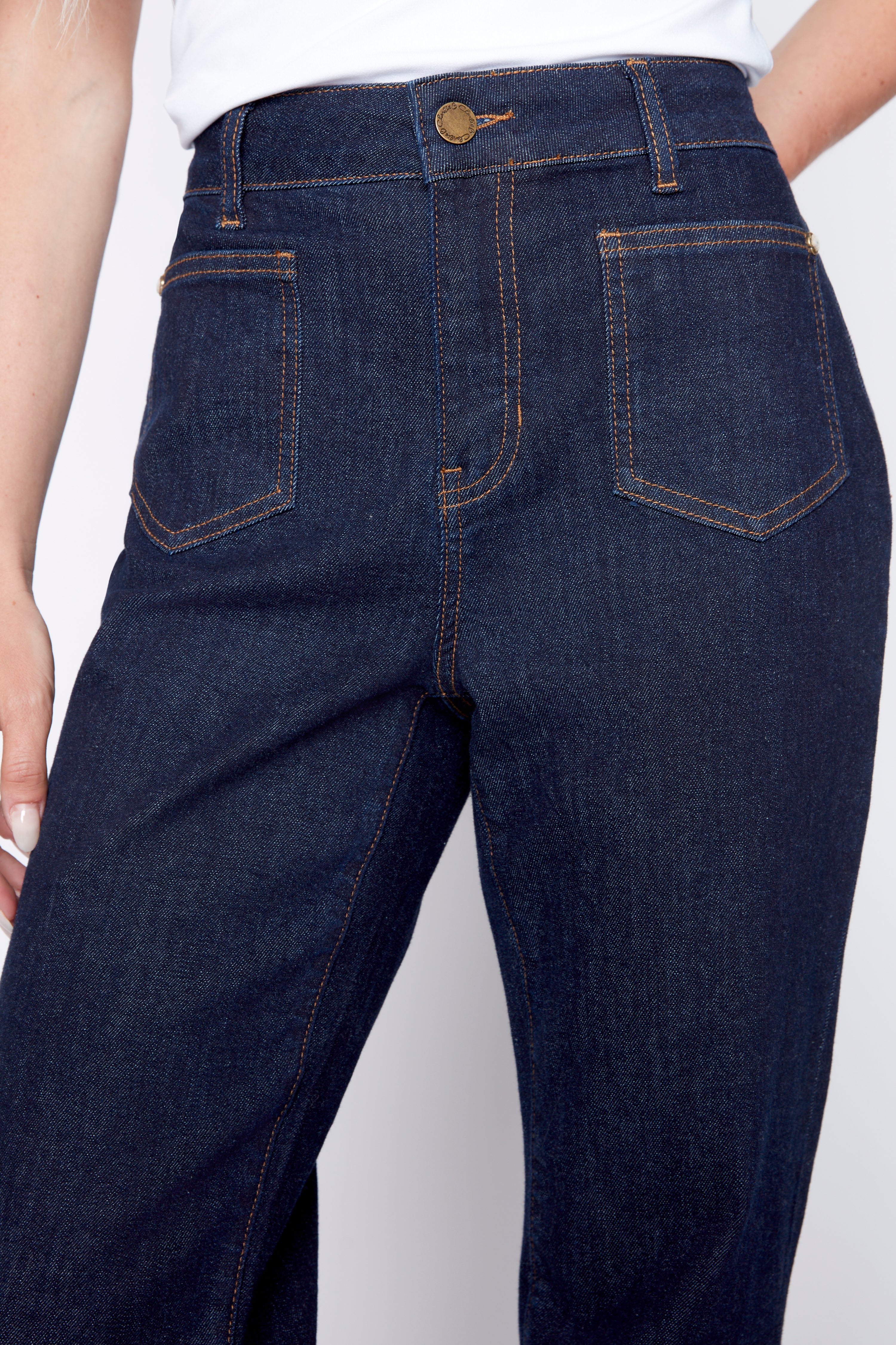 Patch pocket straight leg jean