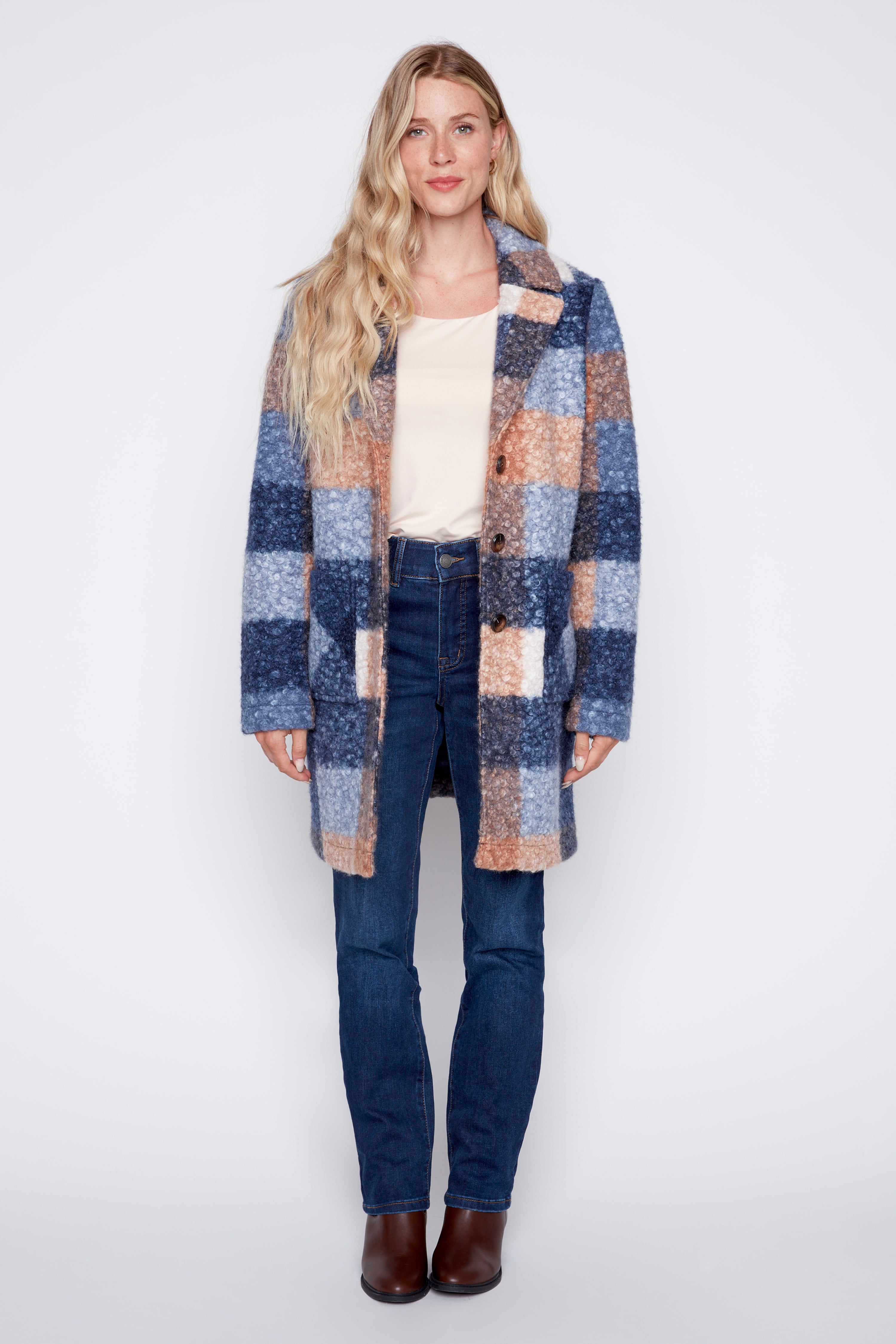 Plaid boucle jacket