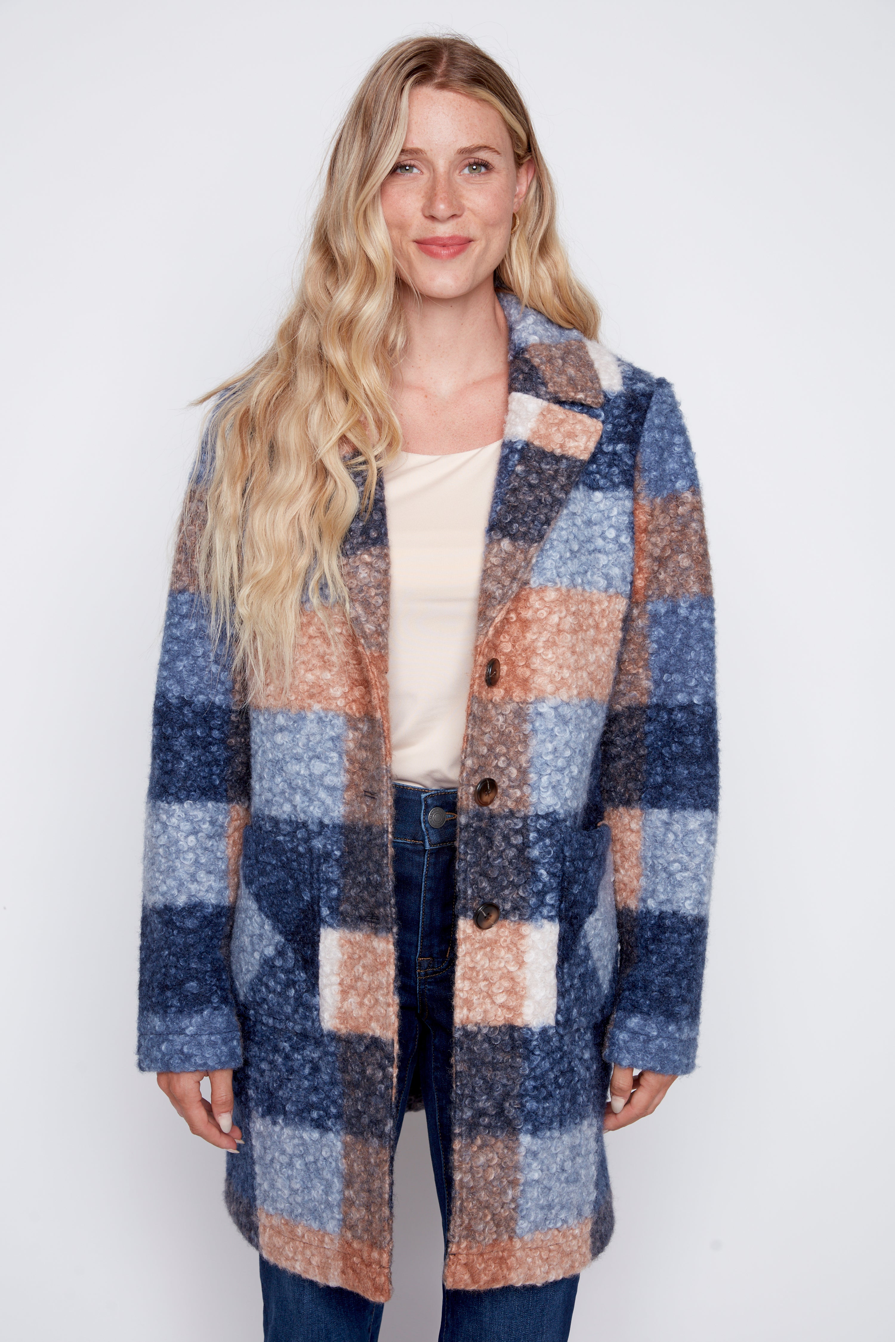 Plaid boucle jacket