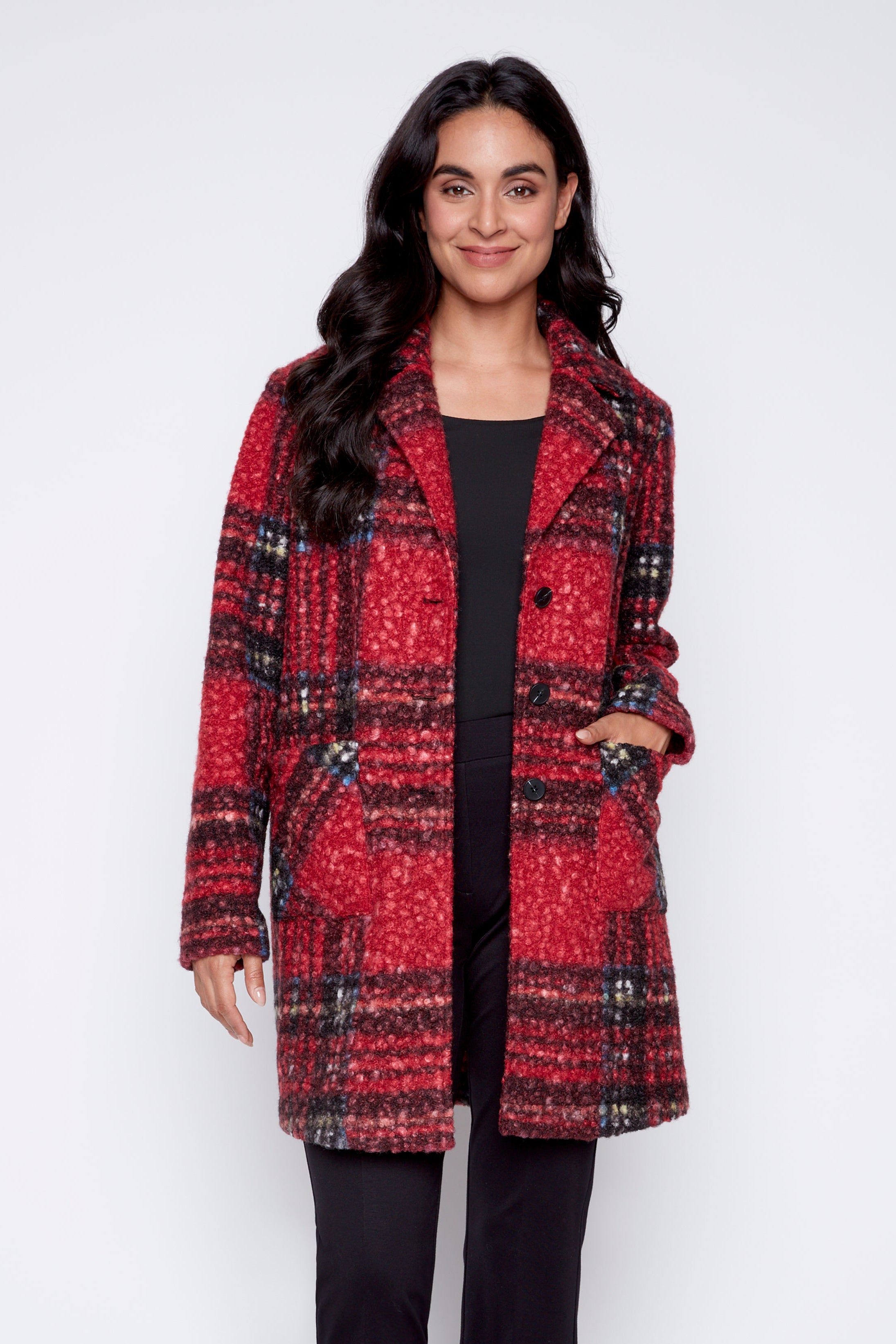 Plaid boucle jacket