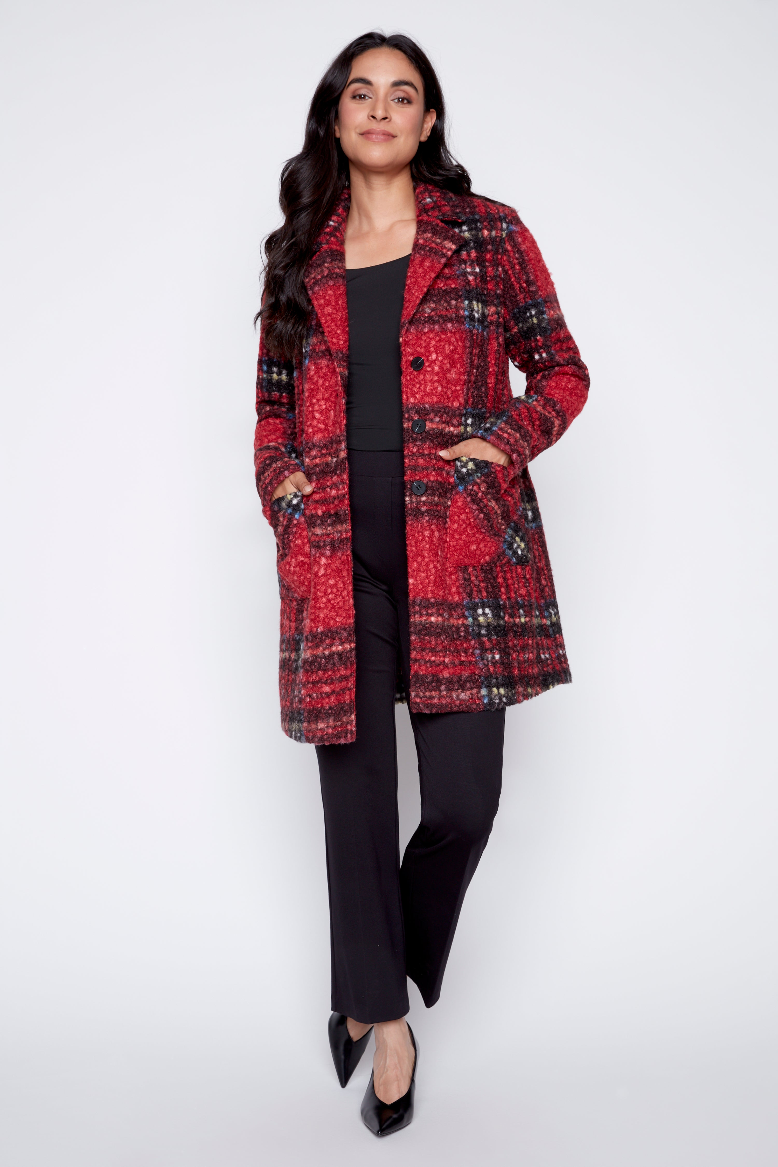 Plaid boucle jacket