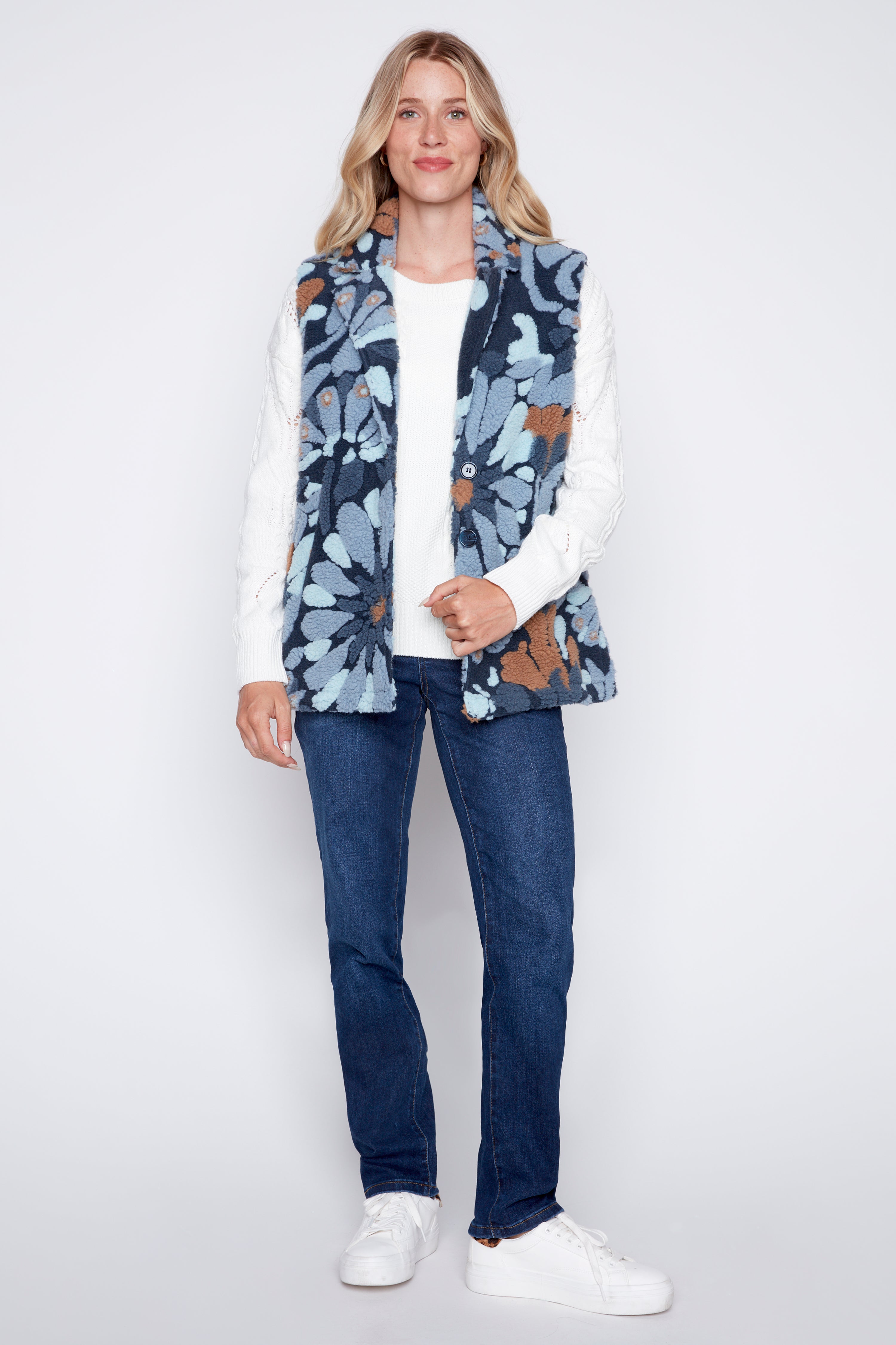 Flocked fleece vest