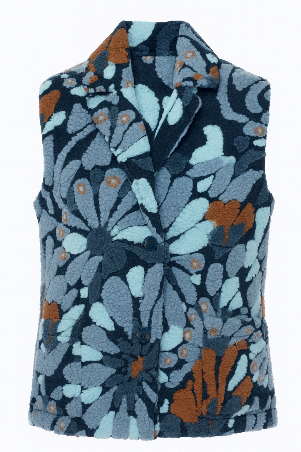 Flocked fleece vest
