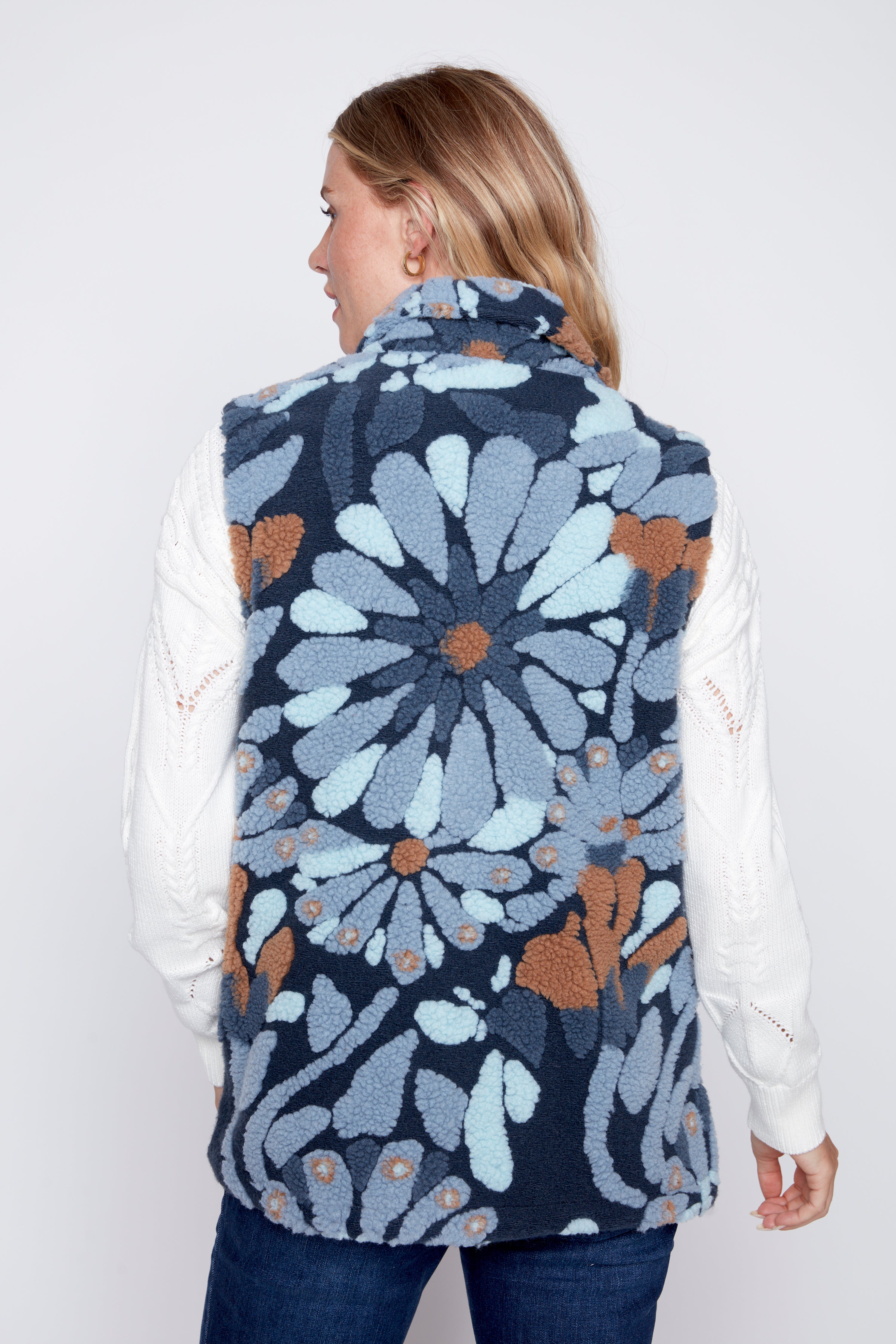 Flocked fleece vest