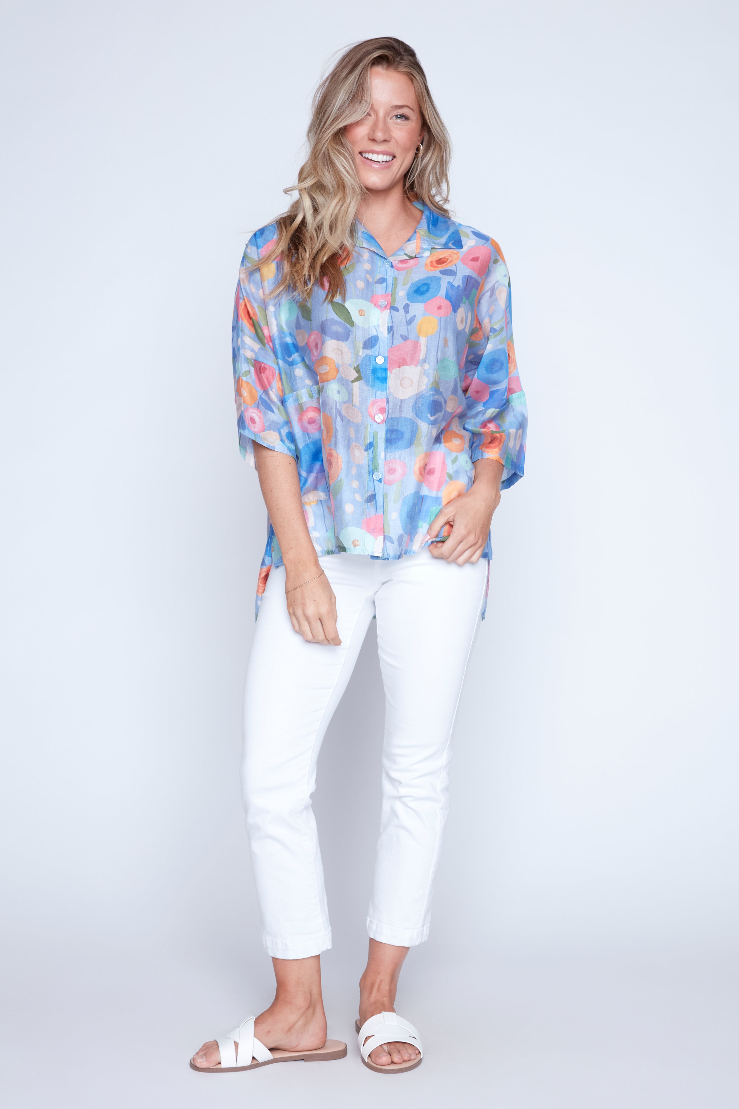 Colorful floral blouse
