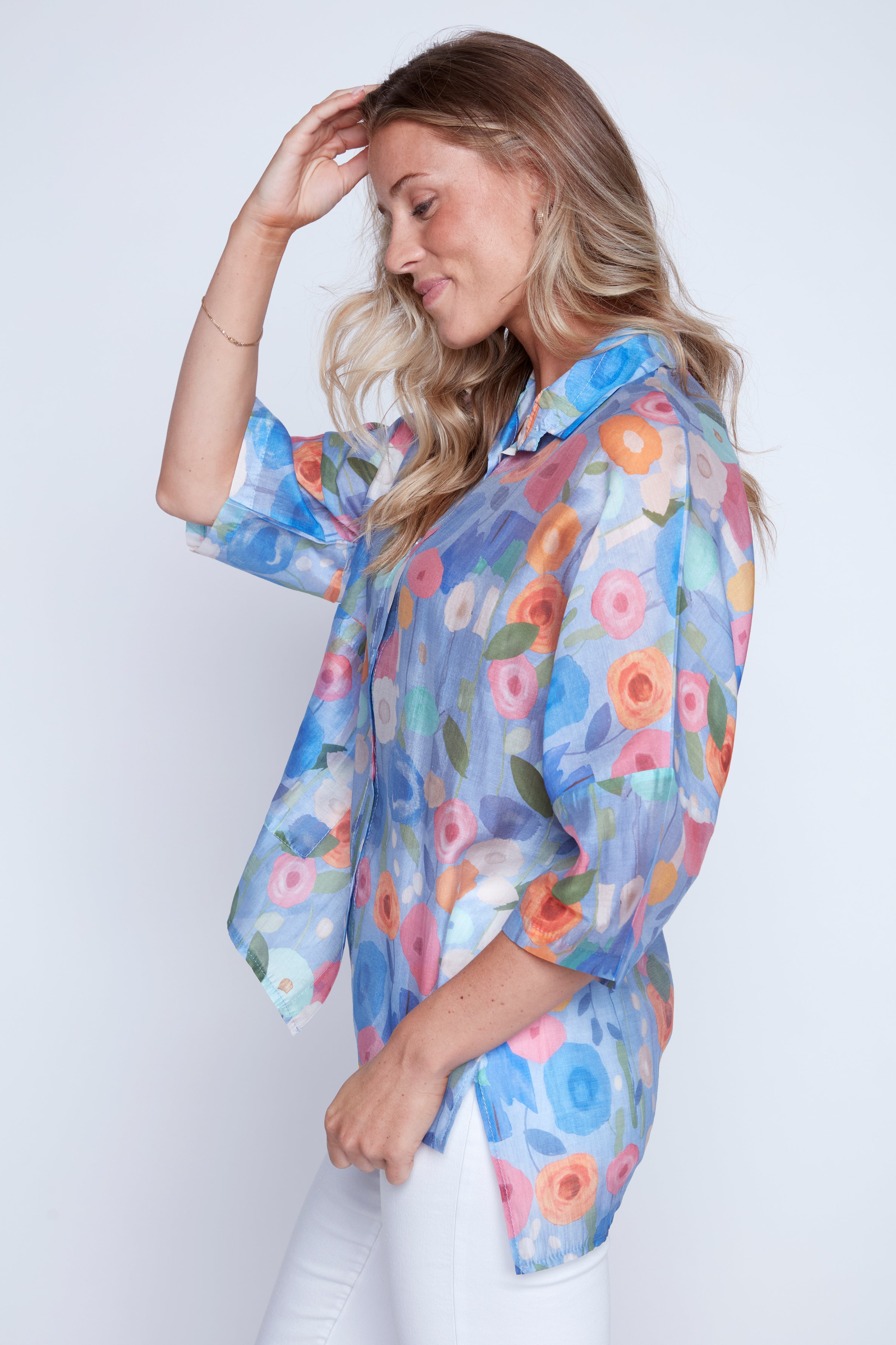 Colorful floral blouse