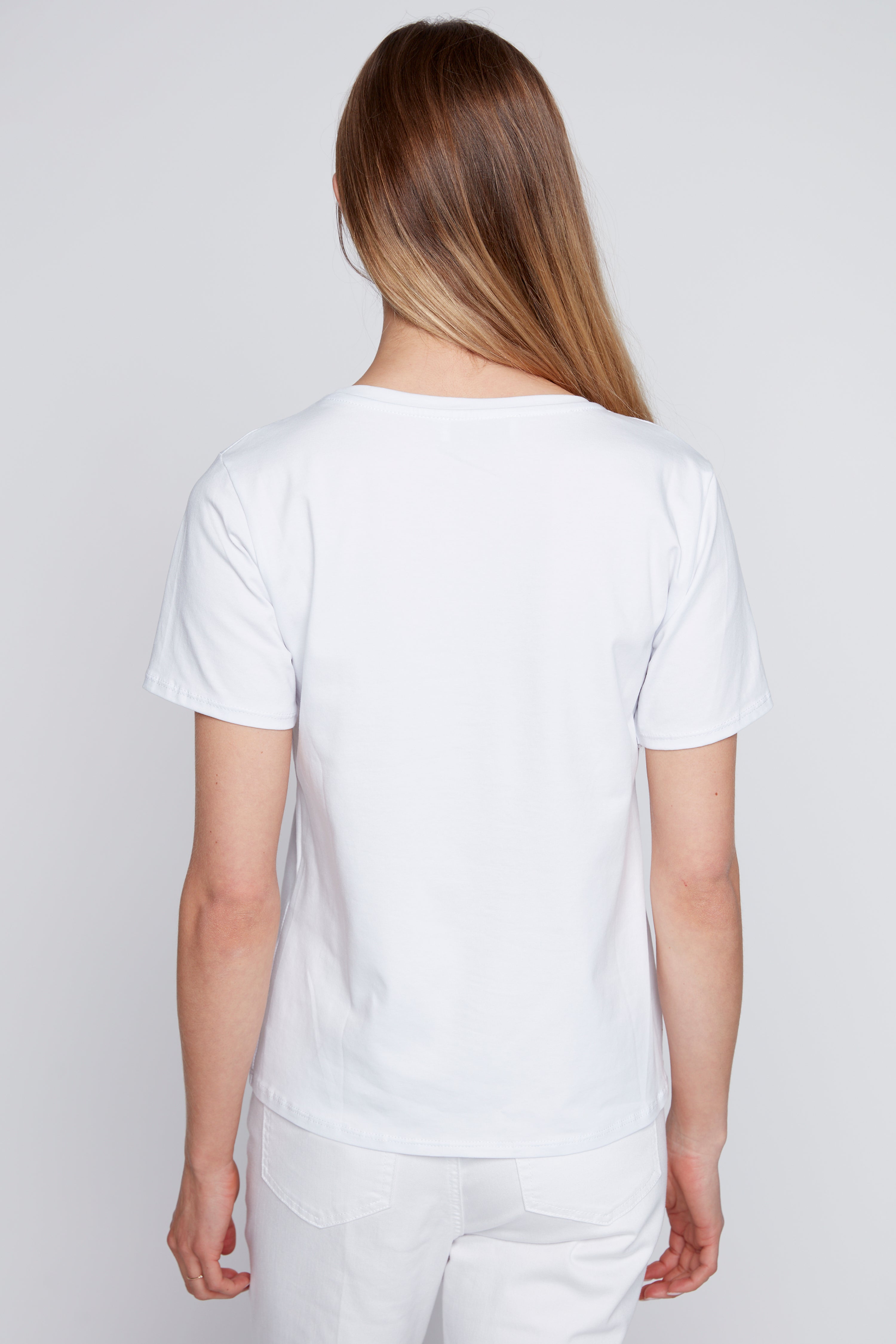 Floral geometric print t-shirt