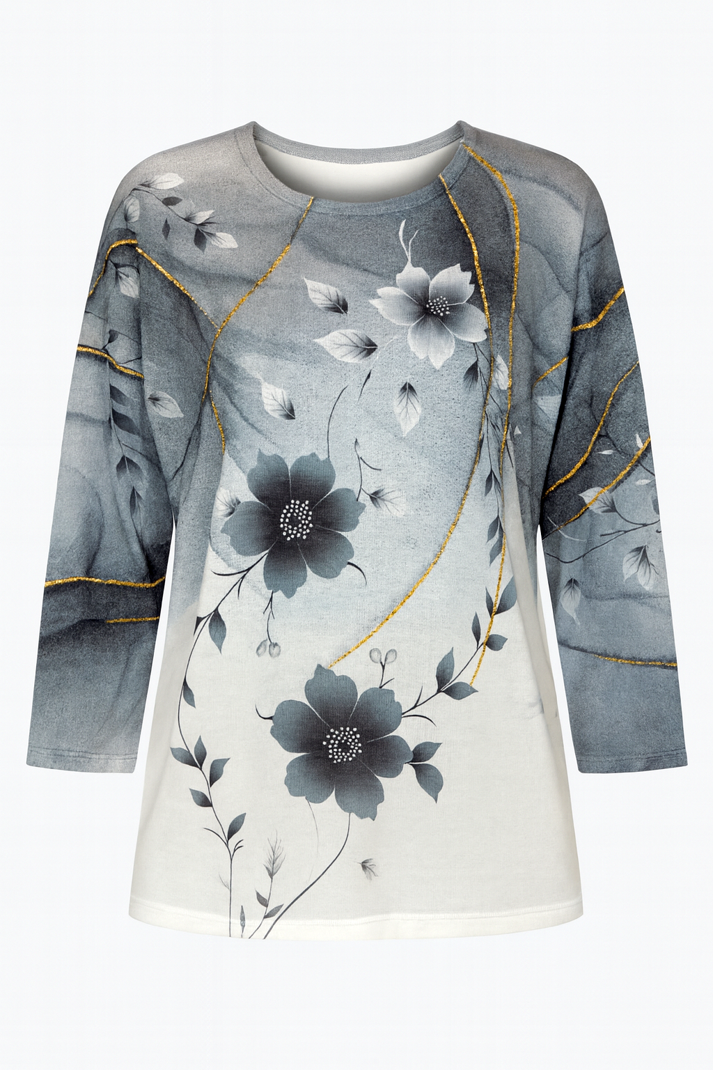 Le haut en tricot fleuri