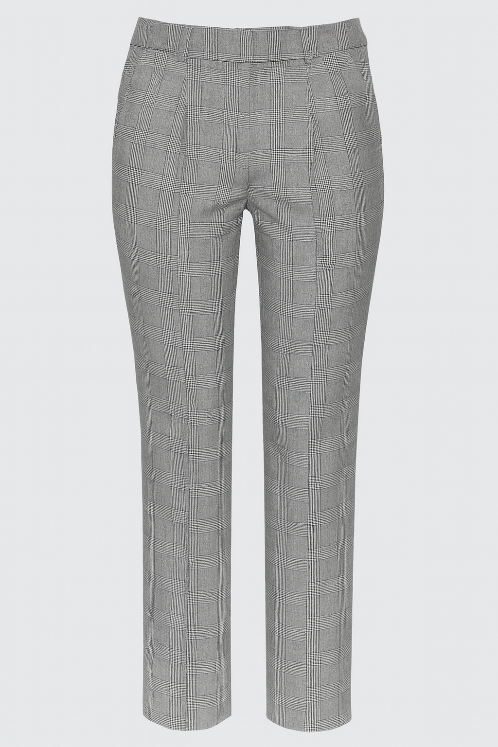 Straight leg plaid pant