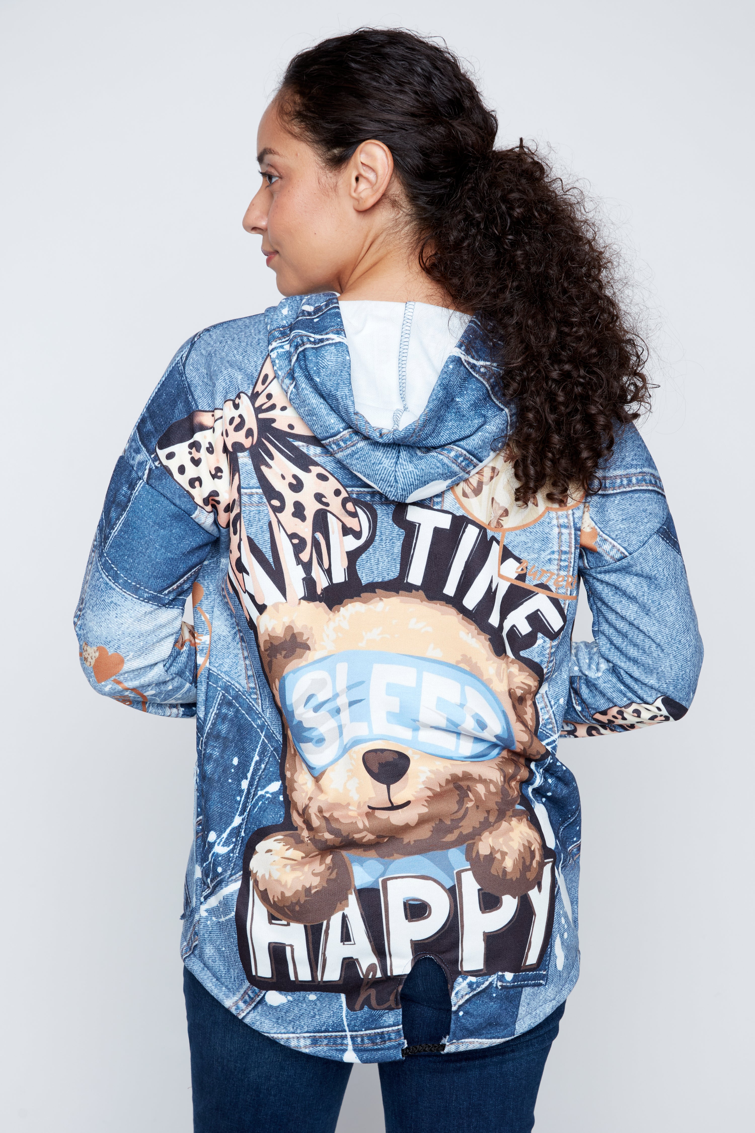 Teddy bear graphic jacket