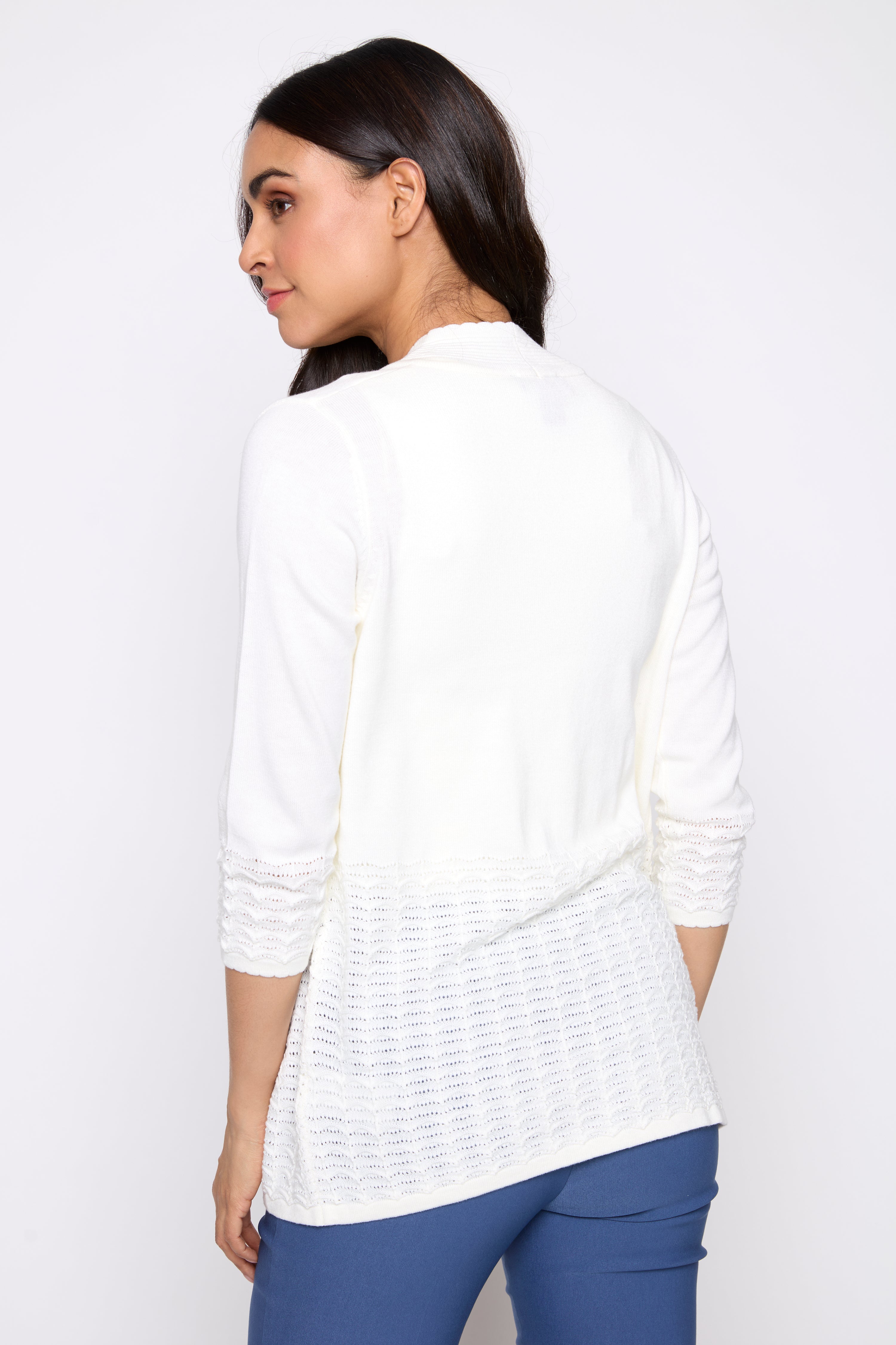 Crochet with sequin detail cardigan