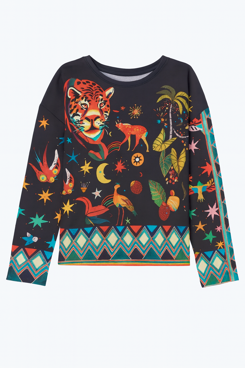 Colorful jungle print top