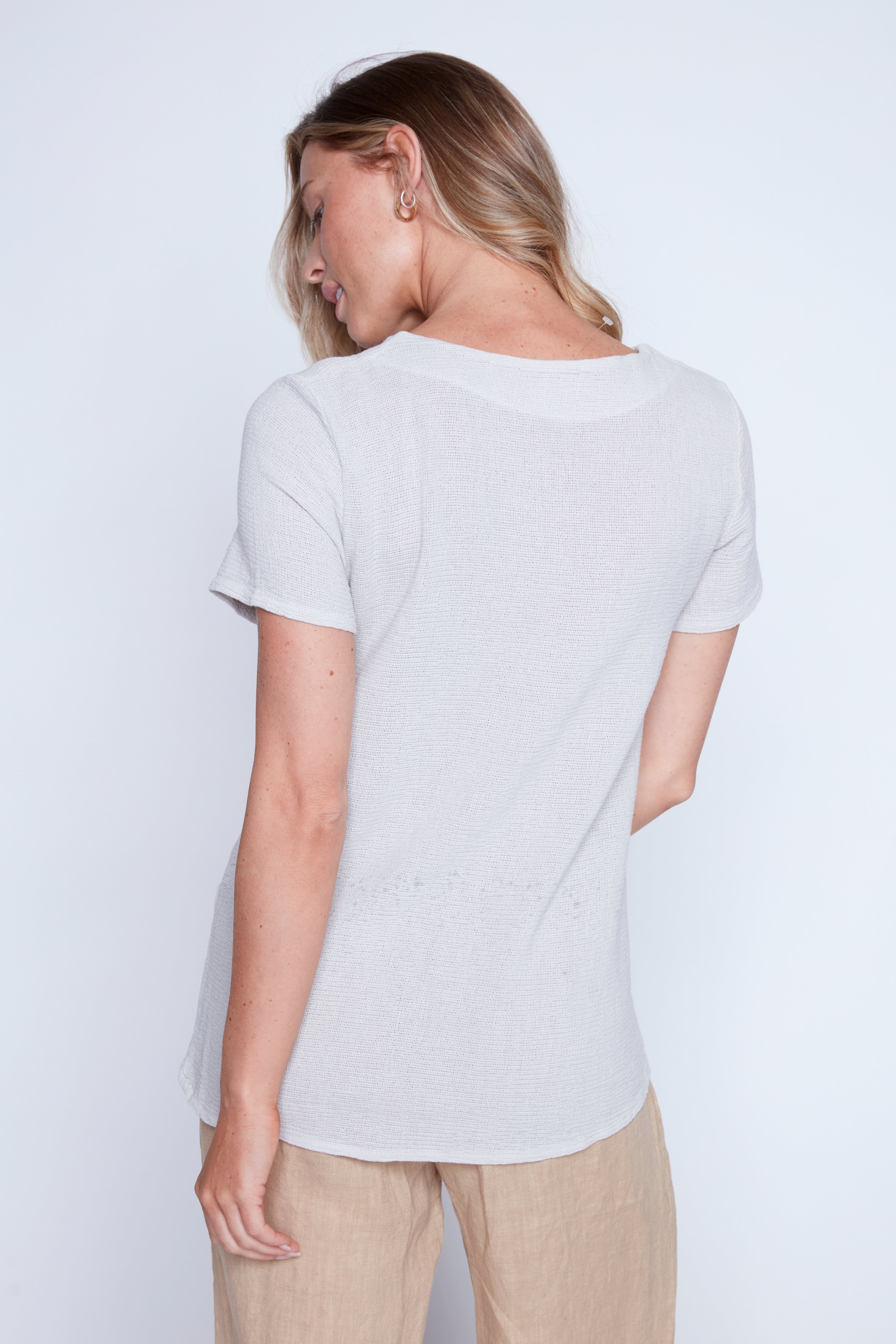 Abstract botanical print cotton gauze top