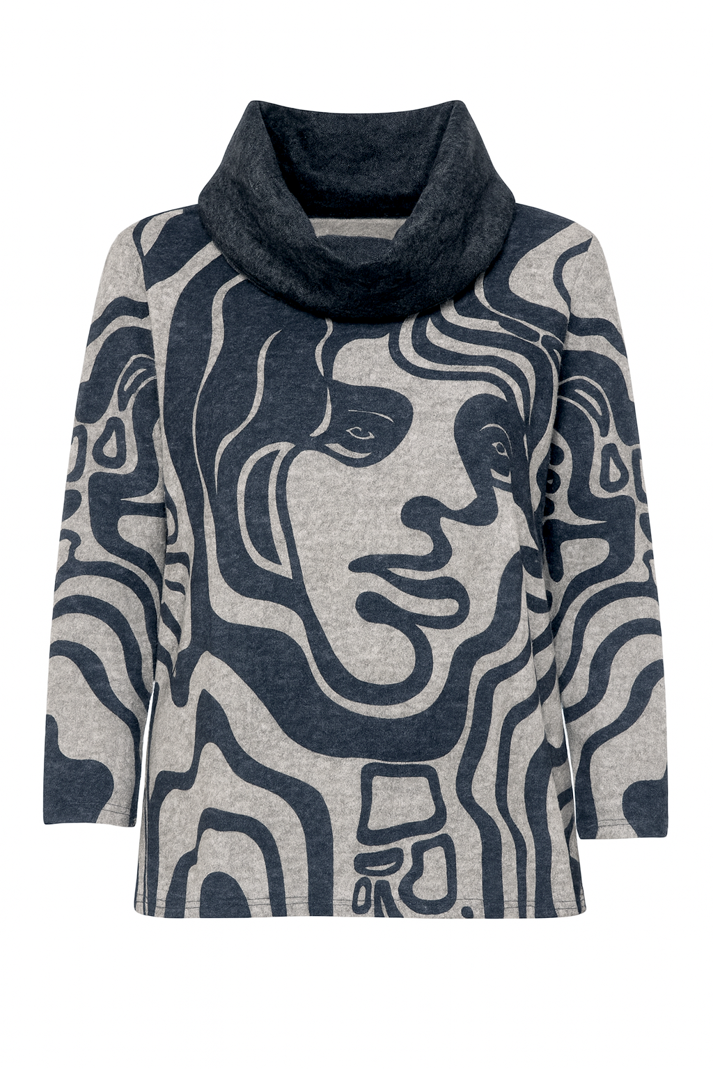 Medusa print tunic with scarf