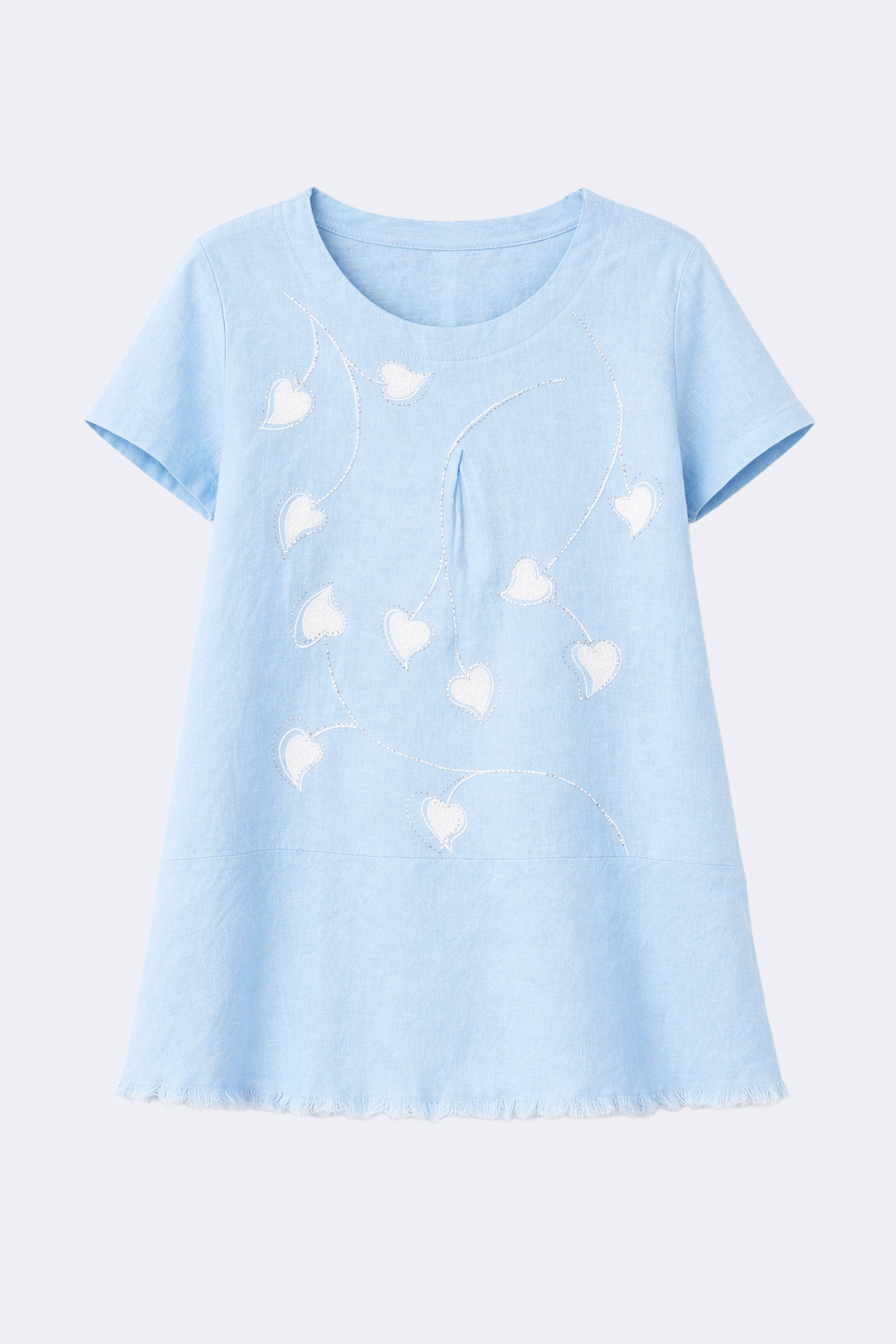 La tunique uni en mélange de coton et de lin