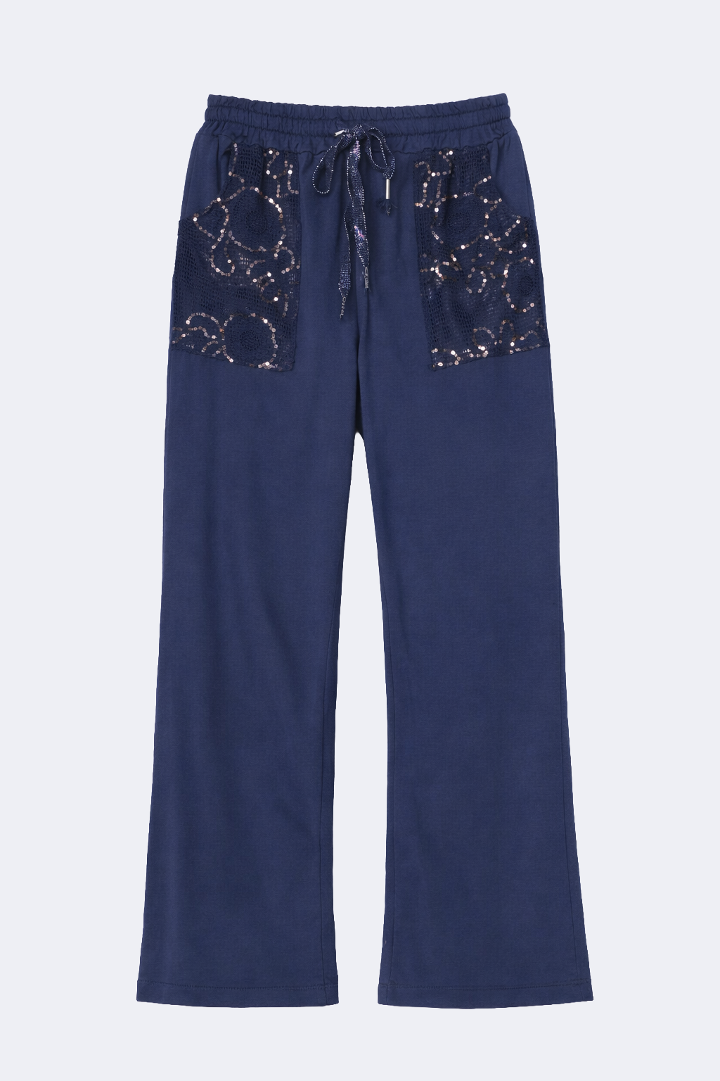Palazzo pant with crochet pockets