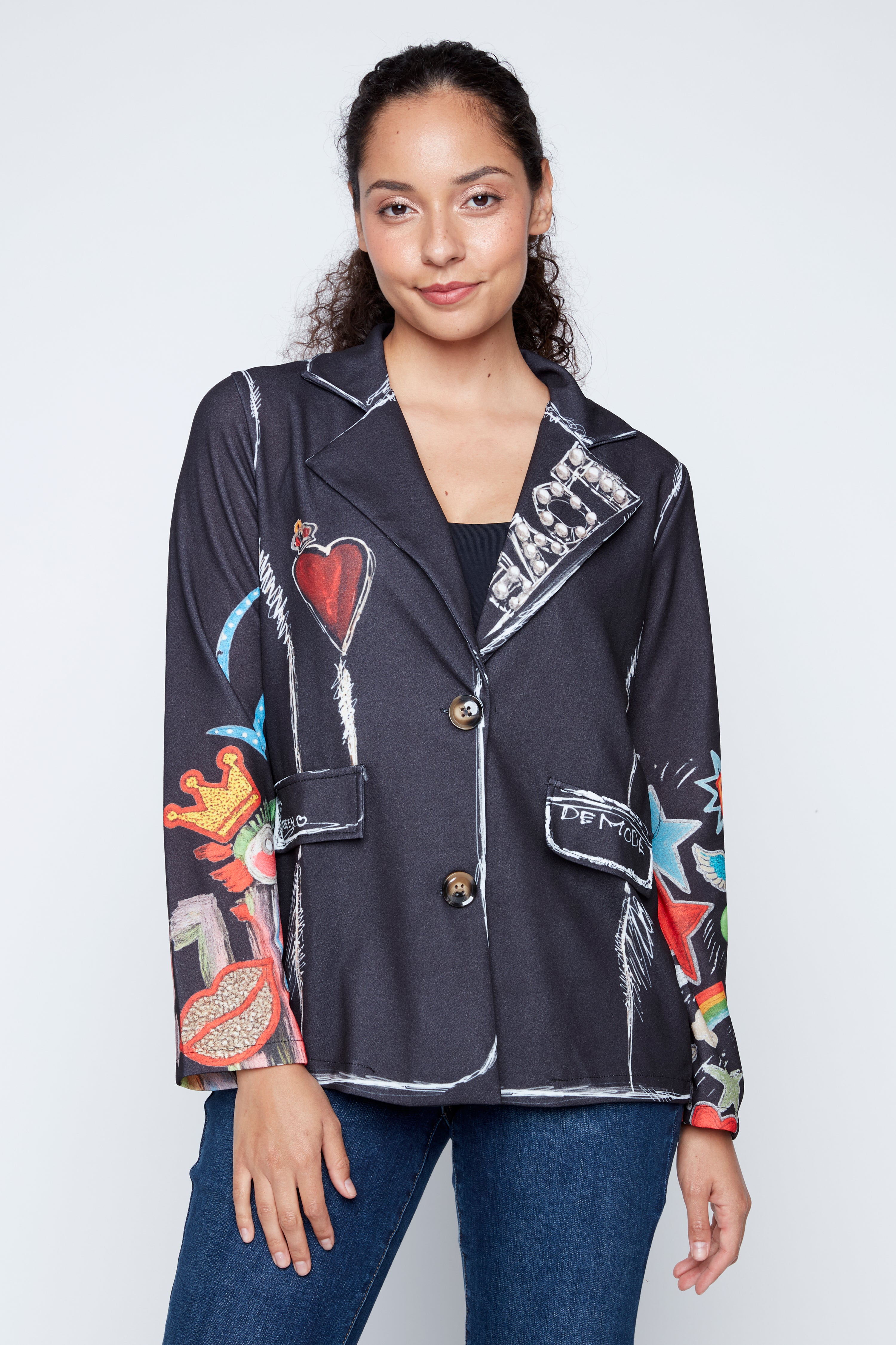 Graphic edge blazer