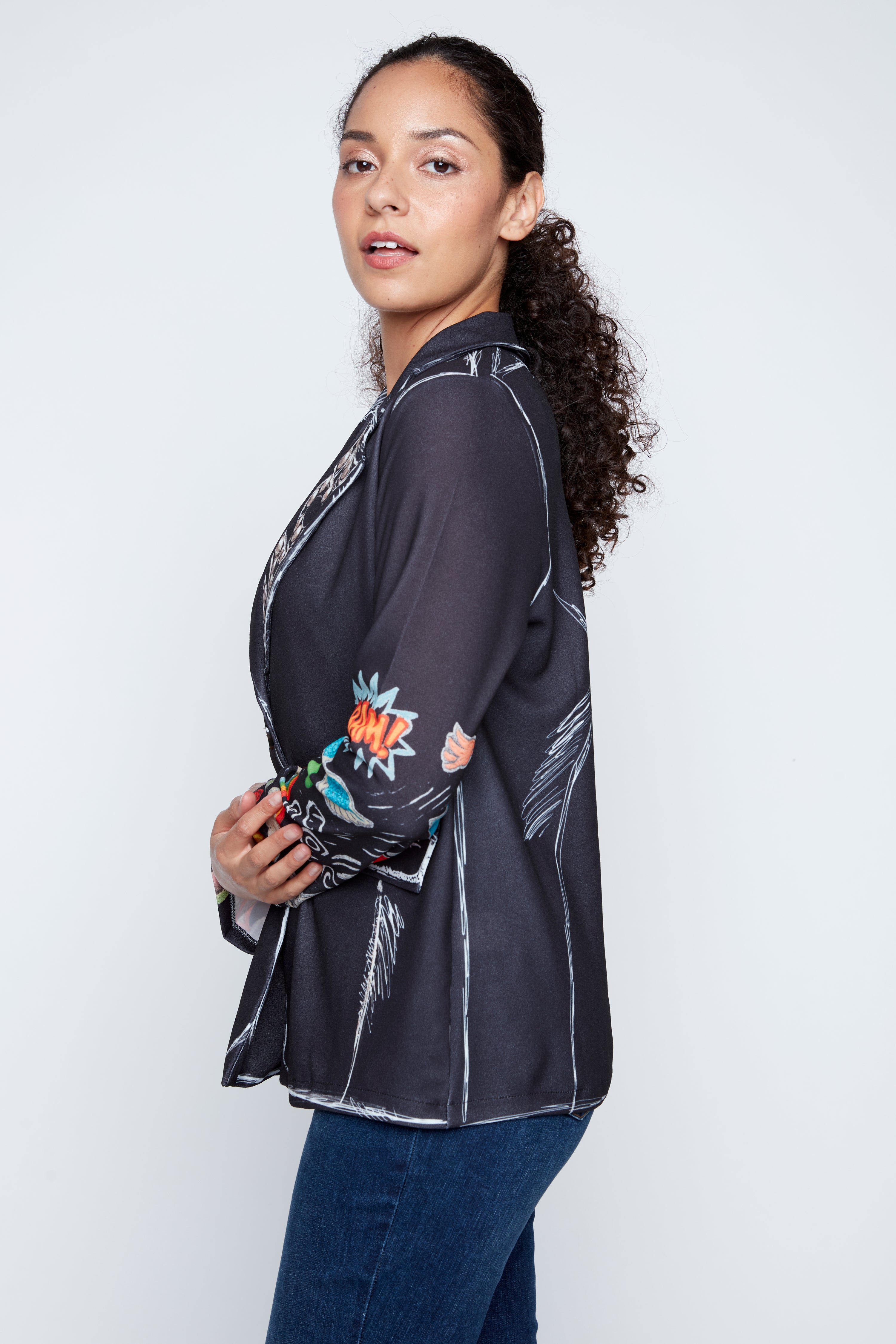 Graphic edge blazer