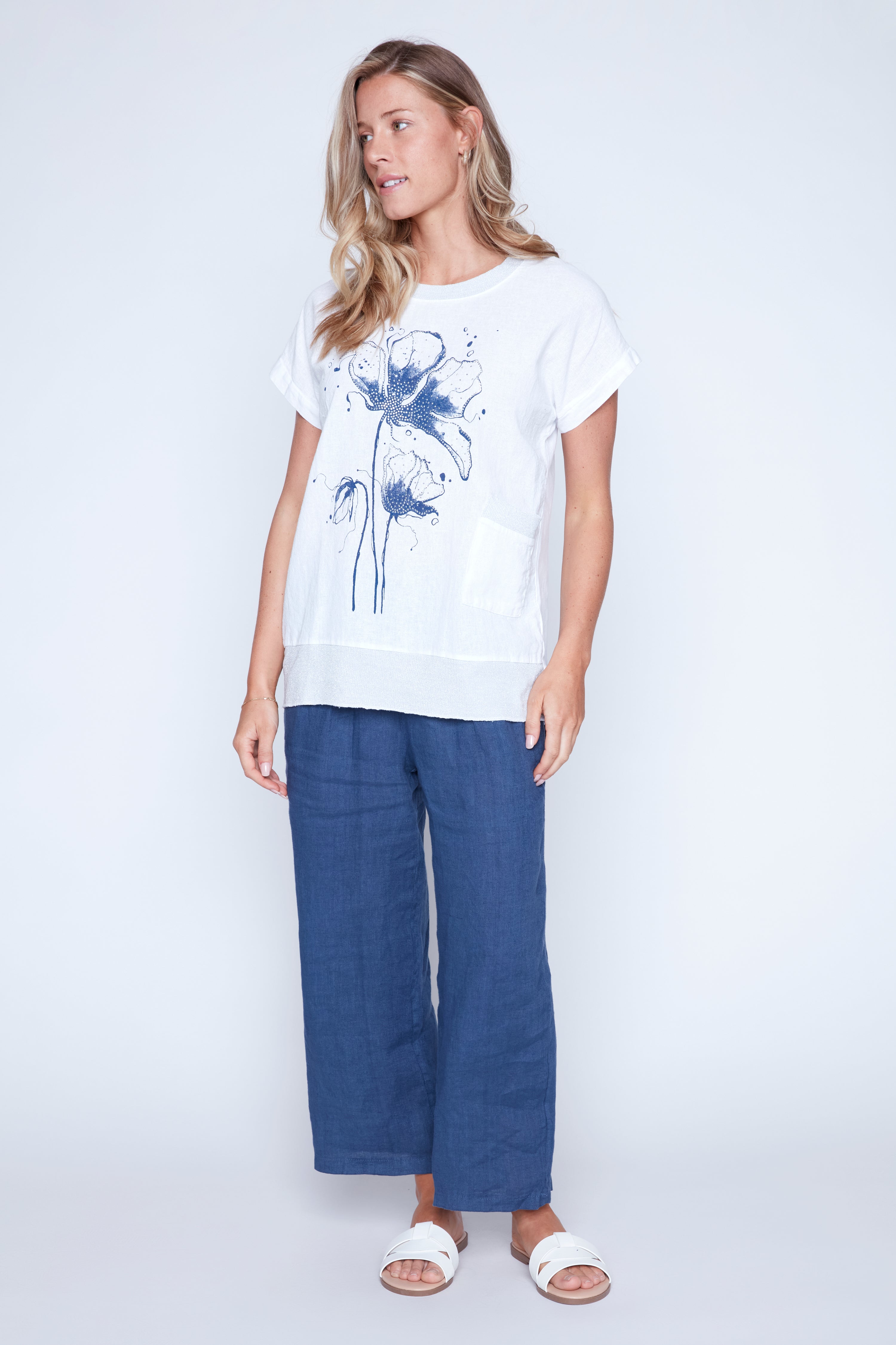 Le haut en coton mélangé Love