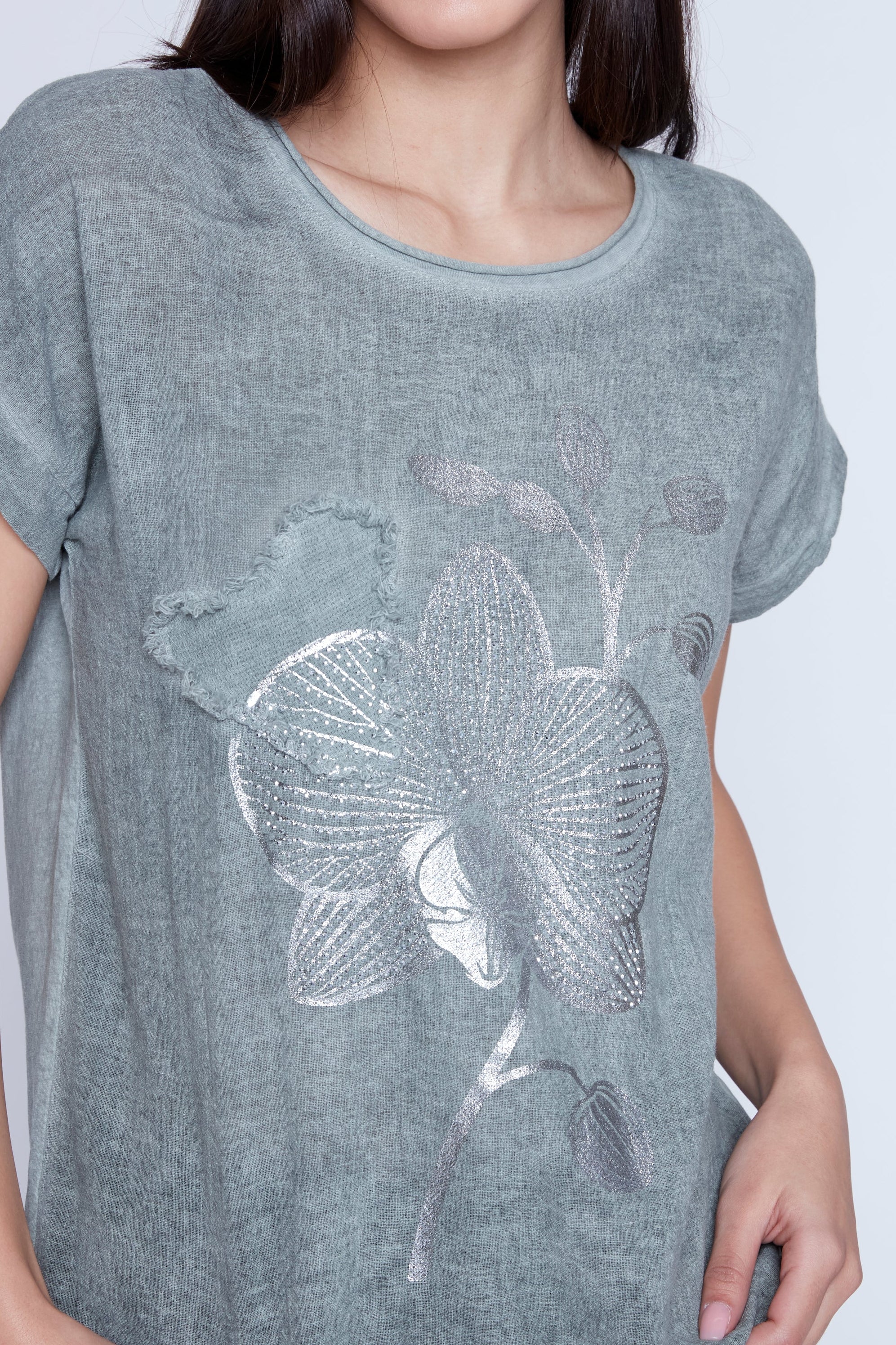 Floral heart print tunic