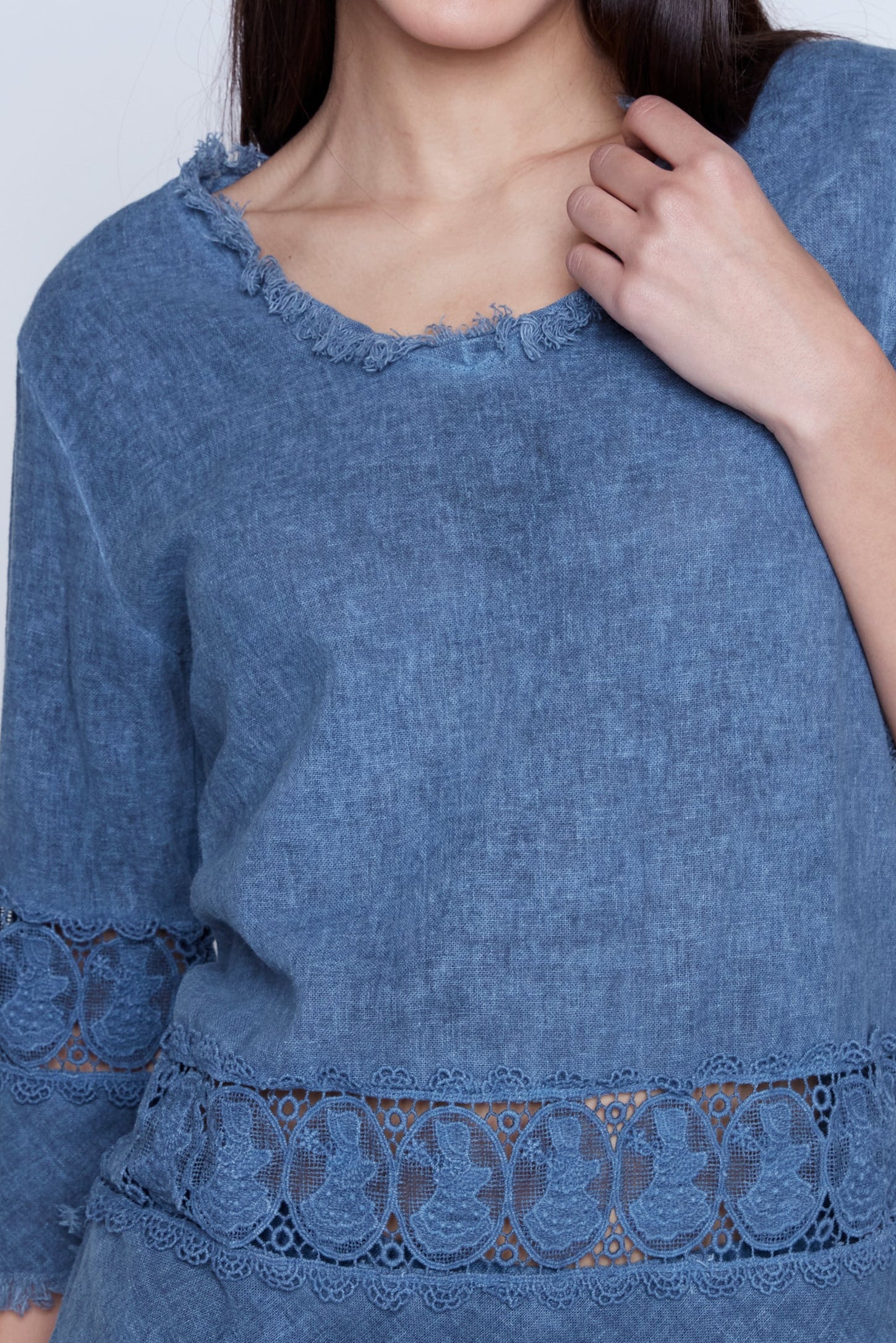 Lace and fringe trim tunic