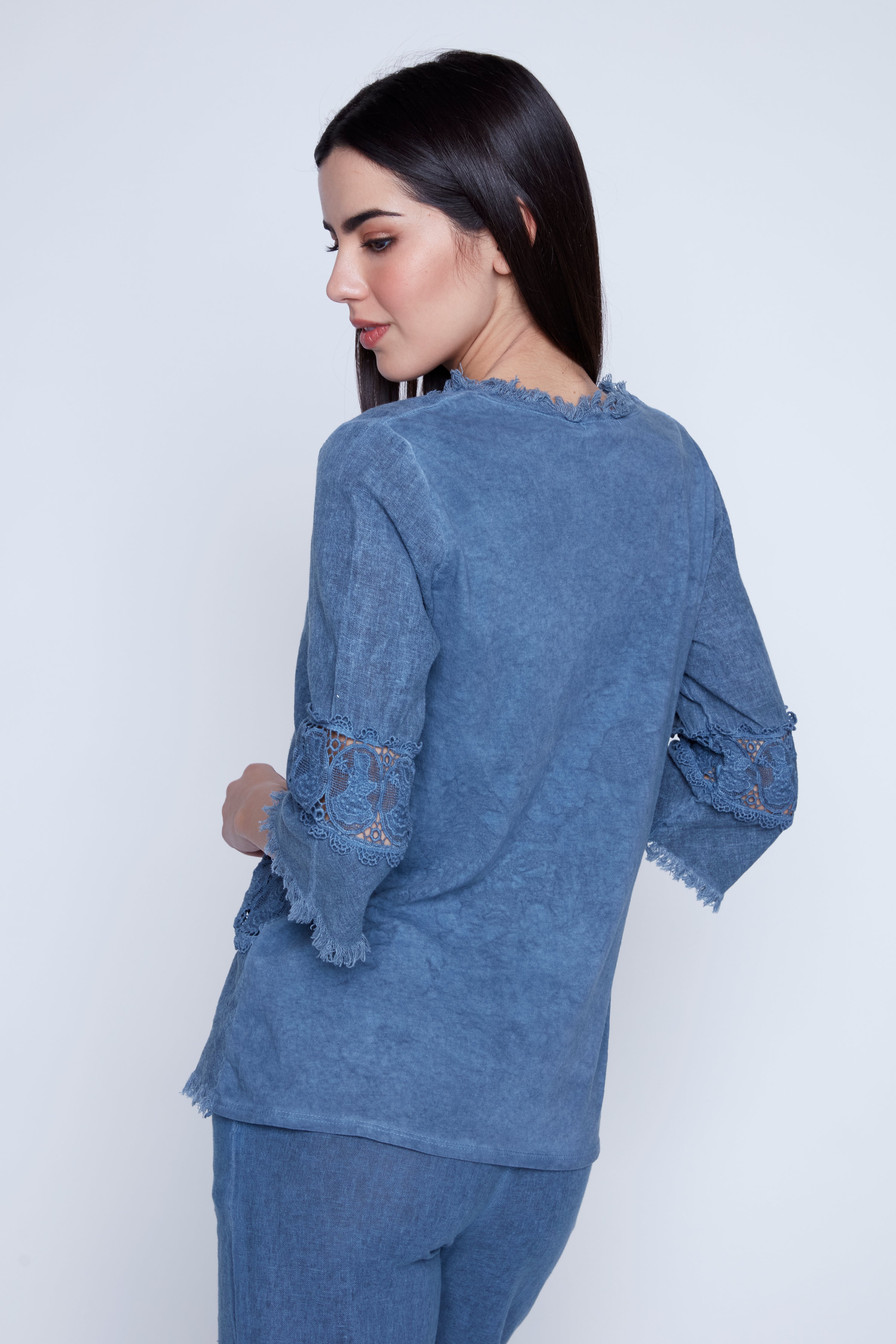 Lace and fringe trim tunic