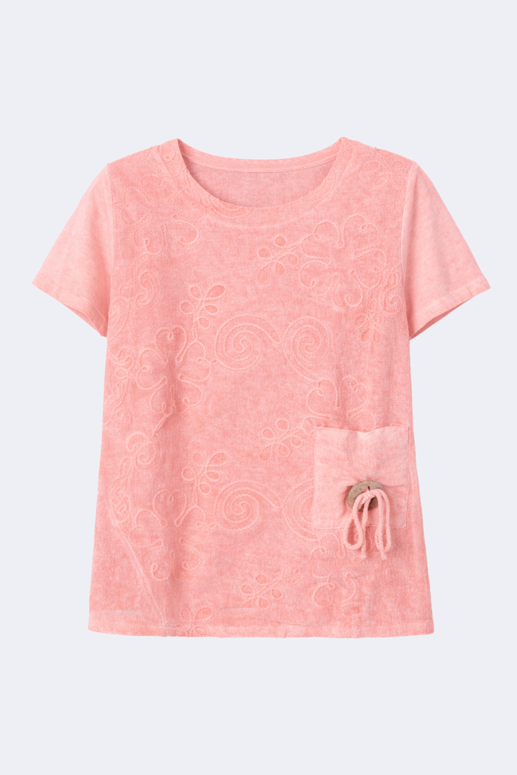 Embroidered cotton blend top
