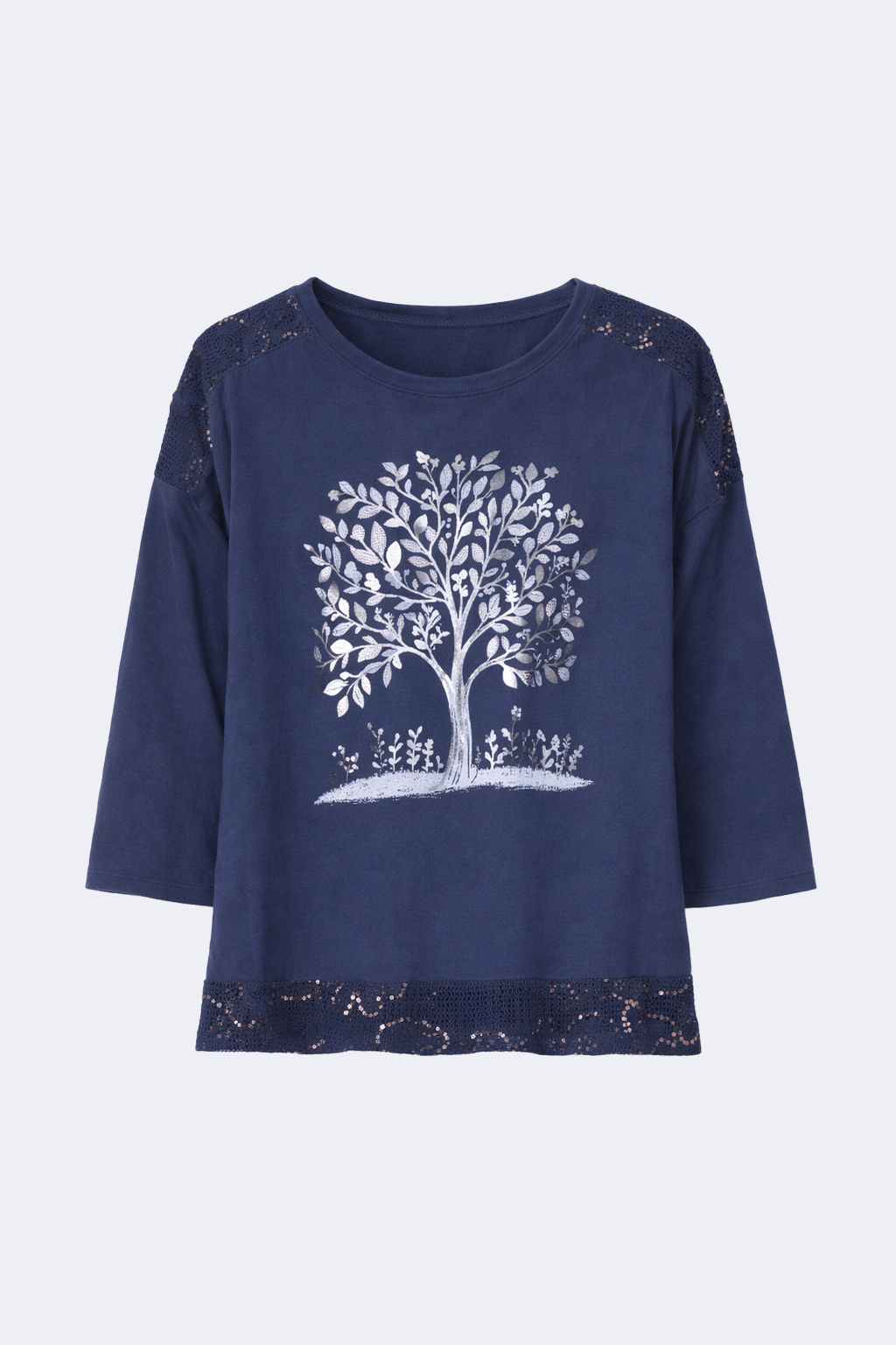 Sequin detail cotton top