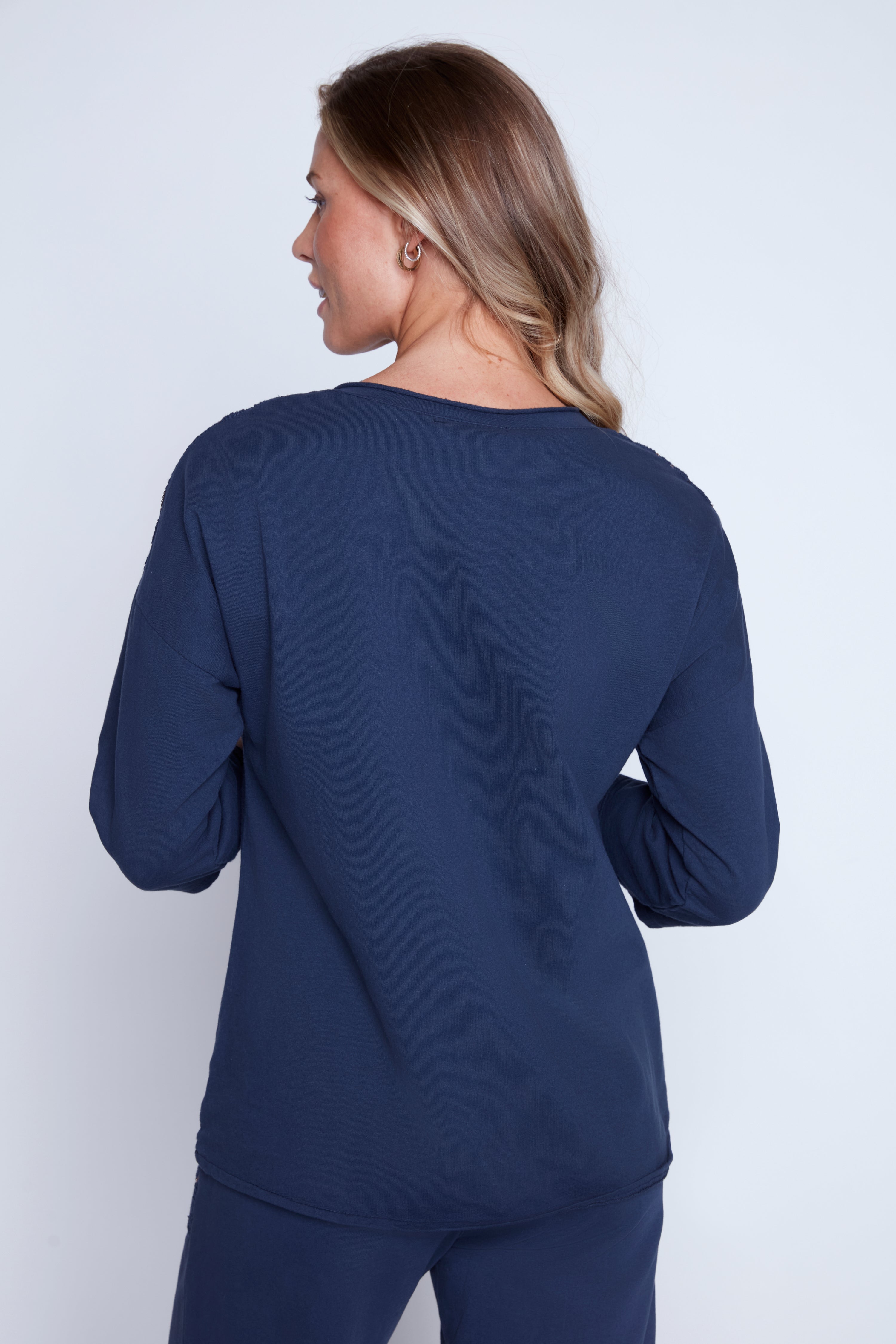 Sequin detail cotton top