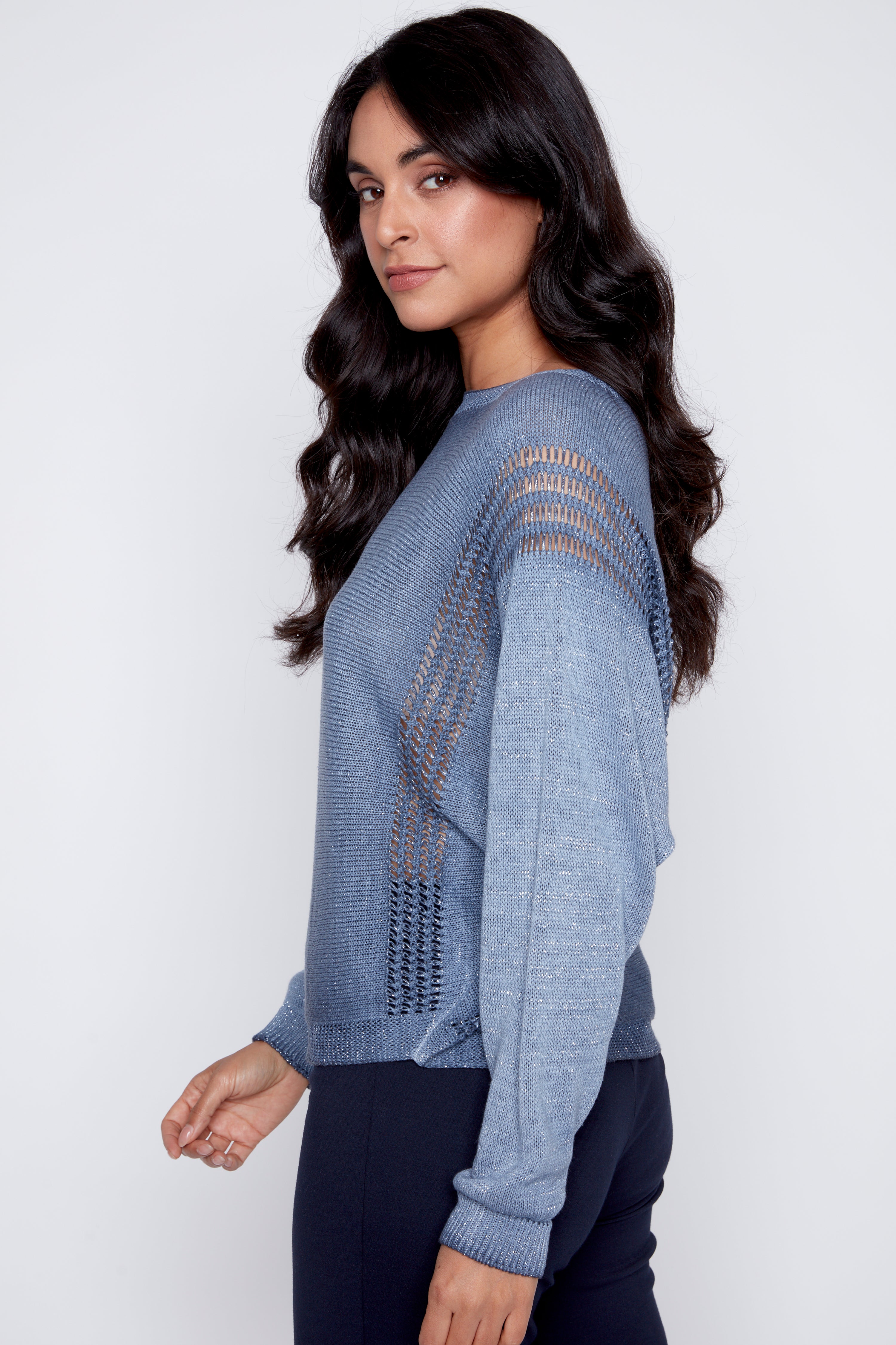 Lurex tie dye sweater