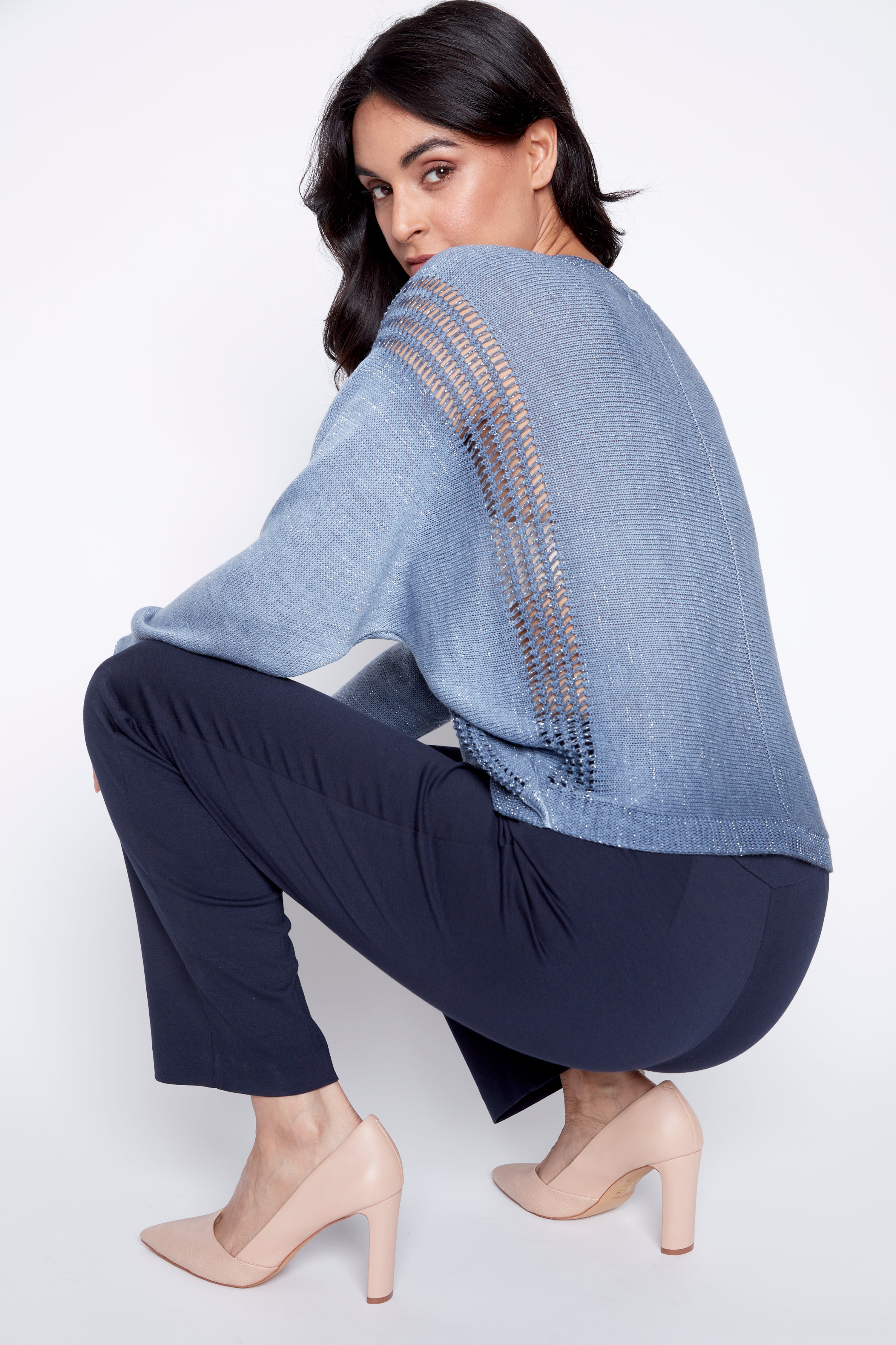 Lurex tie dye sweater