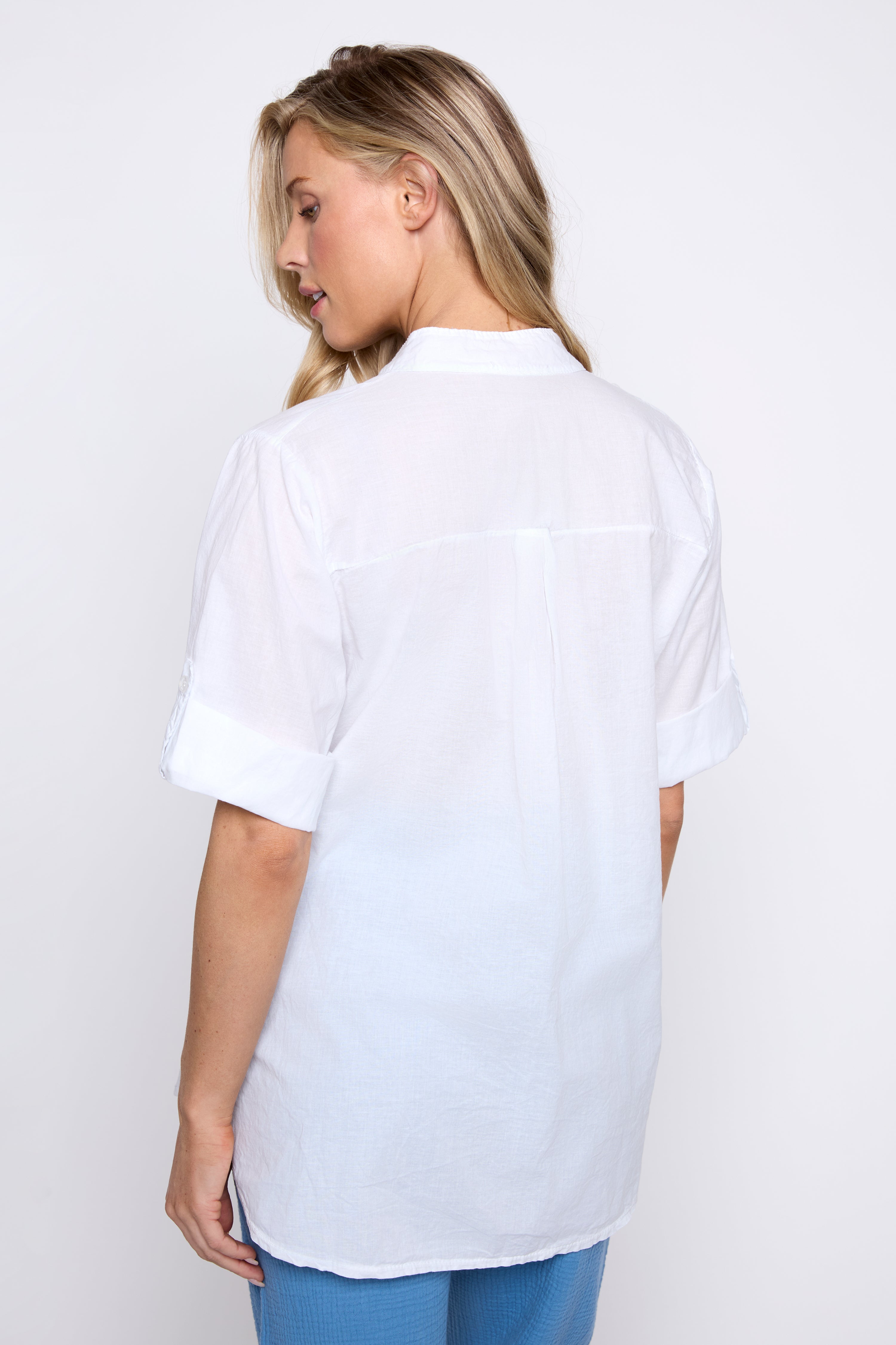 Bicycle print cotton blouse